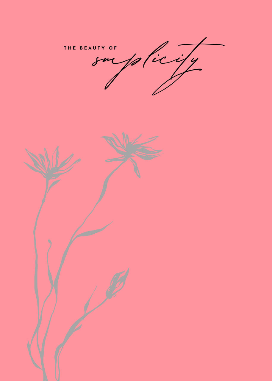 THE BEAUTY OF SIMPLICITY | MINIMAL FLORAL ART | POSTER ART CONTEMPORAIN | POSTER HUB STUDIO RÉTRO | HQ