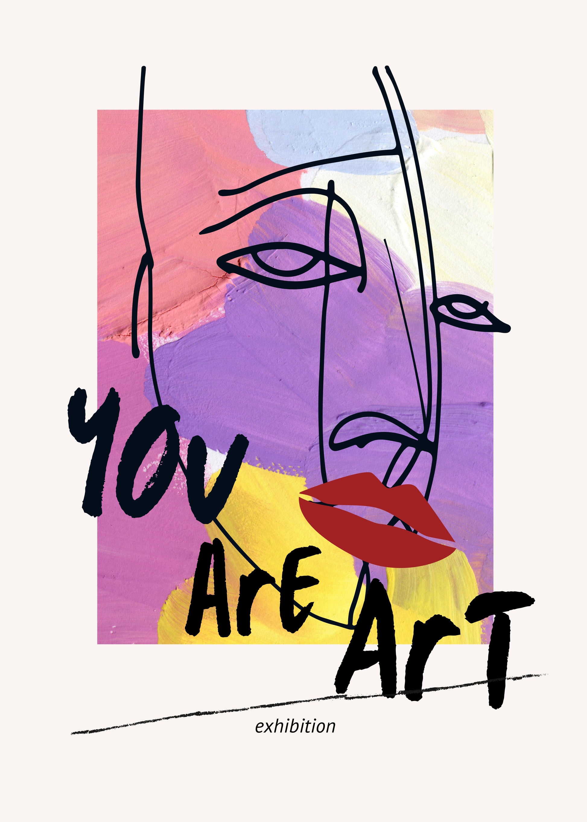 AFFICHE YOU ARE ART – PORTRAIT ABSTRAIT VISAGE MODERNE COLORÉ POSTER HUB STUDIO RÉTRO | HQ