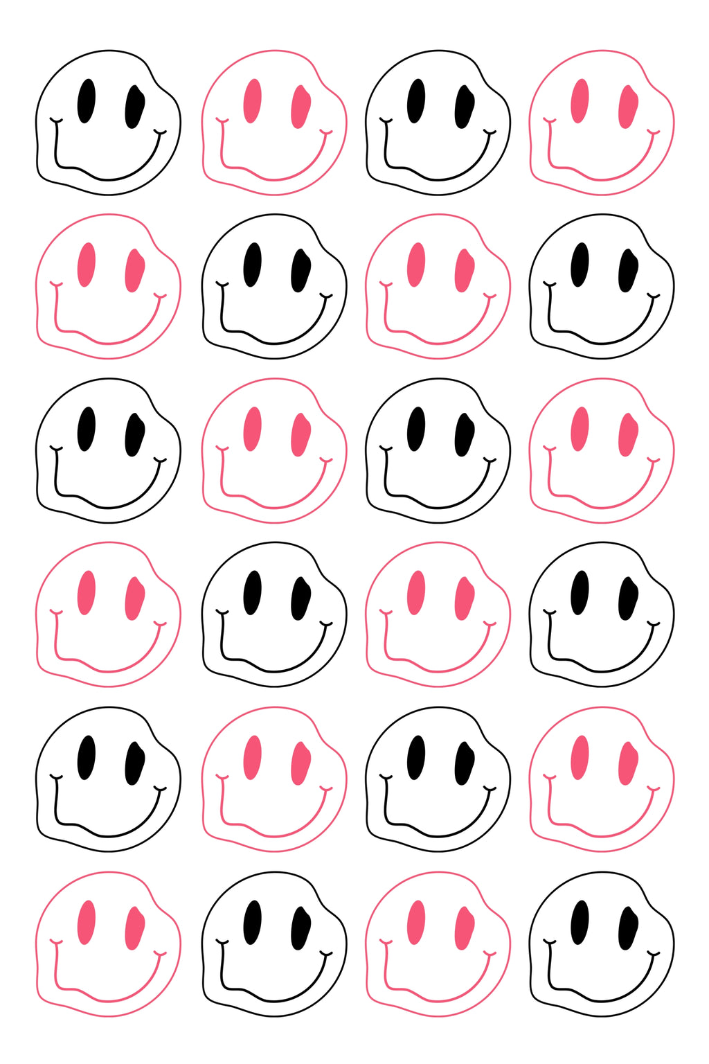 HAPPY SMILEY PATTERN WALL ART POSTER HUB STUDIO RÉTRO | HQ
