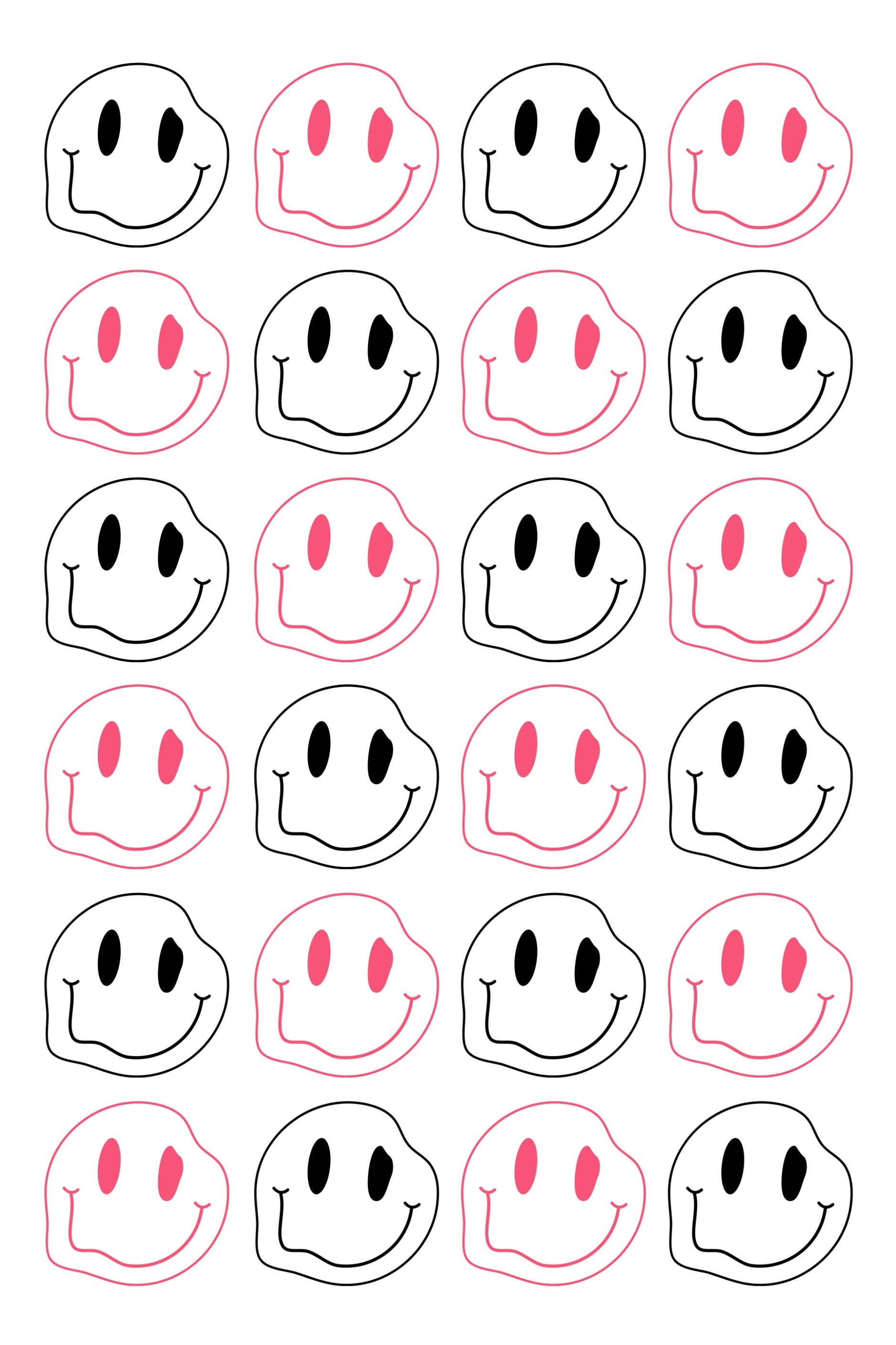 HAPPY SMILEY PATTERN WALL ART POSTER HUB STUDIO RÉTRO | HQ