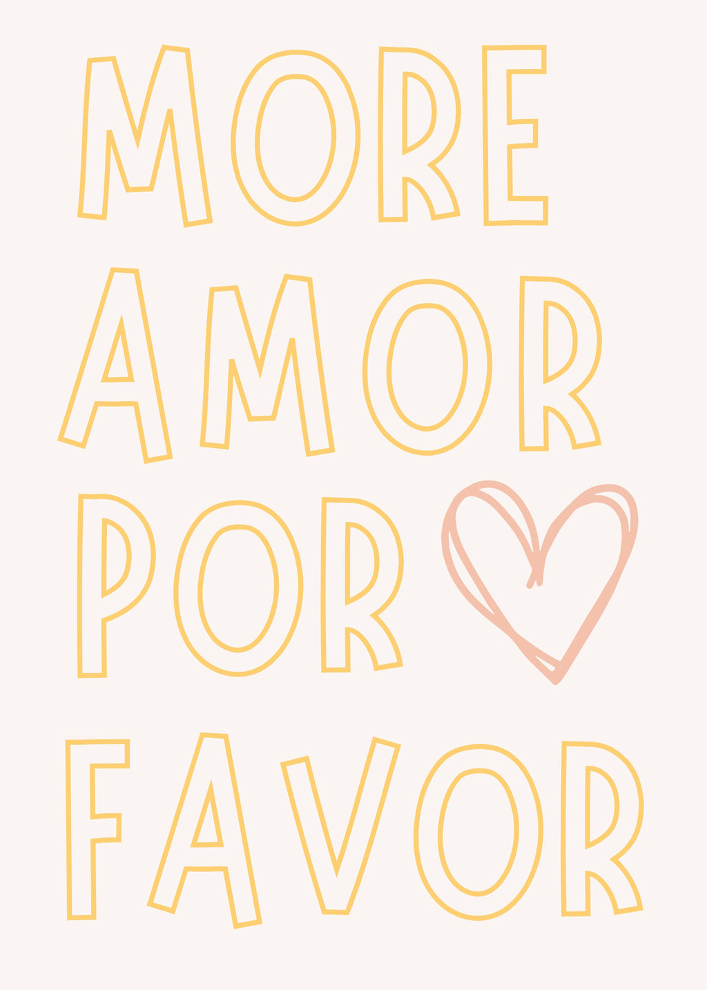 MORE AMOR POR FAVOR WALL ART POSTER HUB STUDIO RÉTRO | HQ
