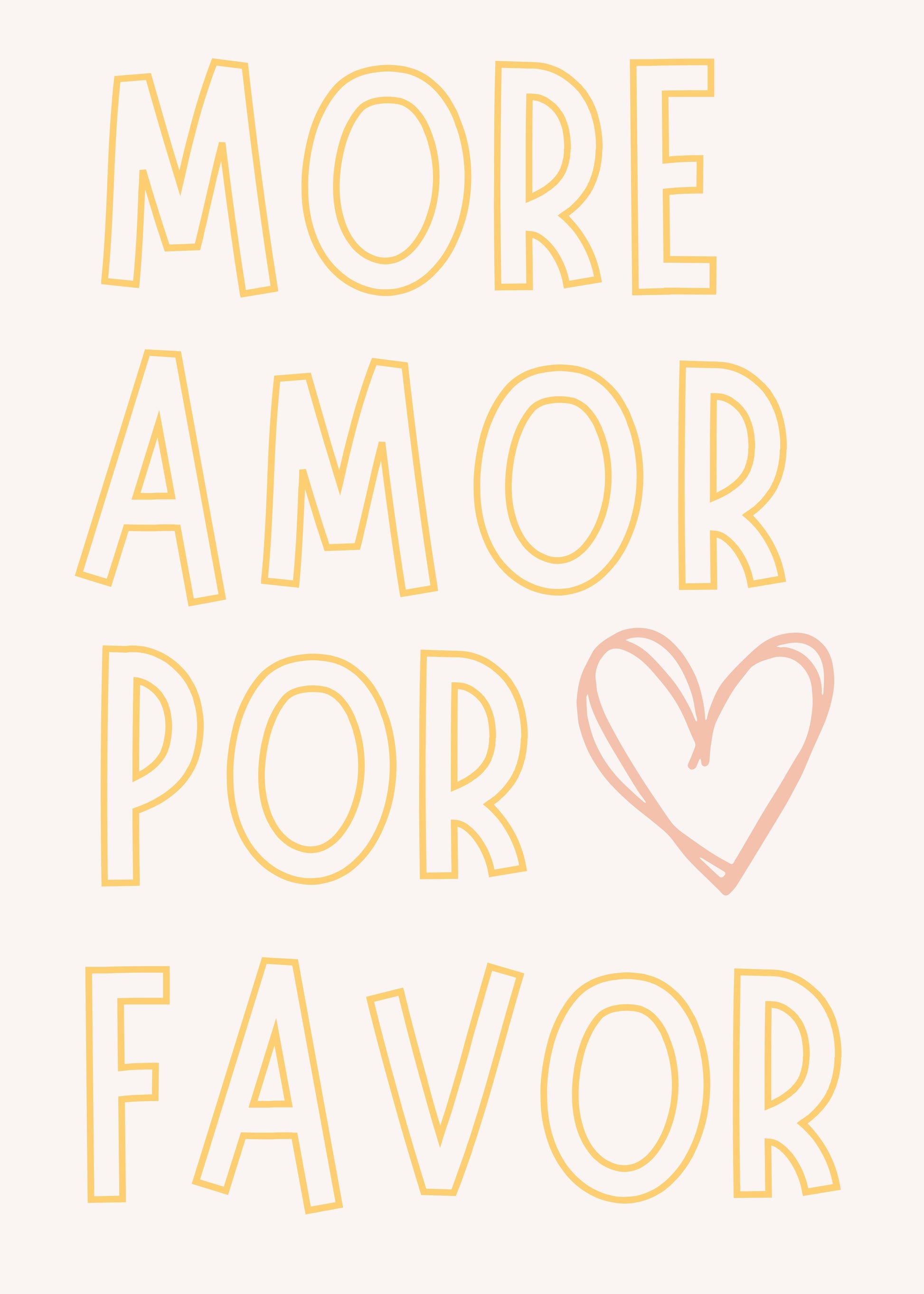 MORE AMOR POR FAVOR WALL ART POSTER HUB STUDIO RÉTRO | HQ
