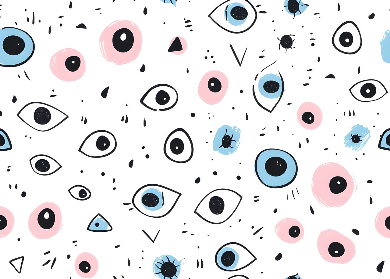 MOTIF YEUX GRAPHIQUES – ART MURAL MODERNE ET POP POSTER HUB STUDIO RÉTRO | HQ