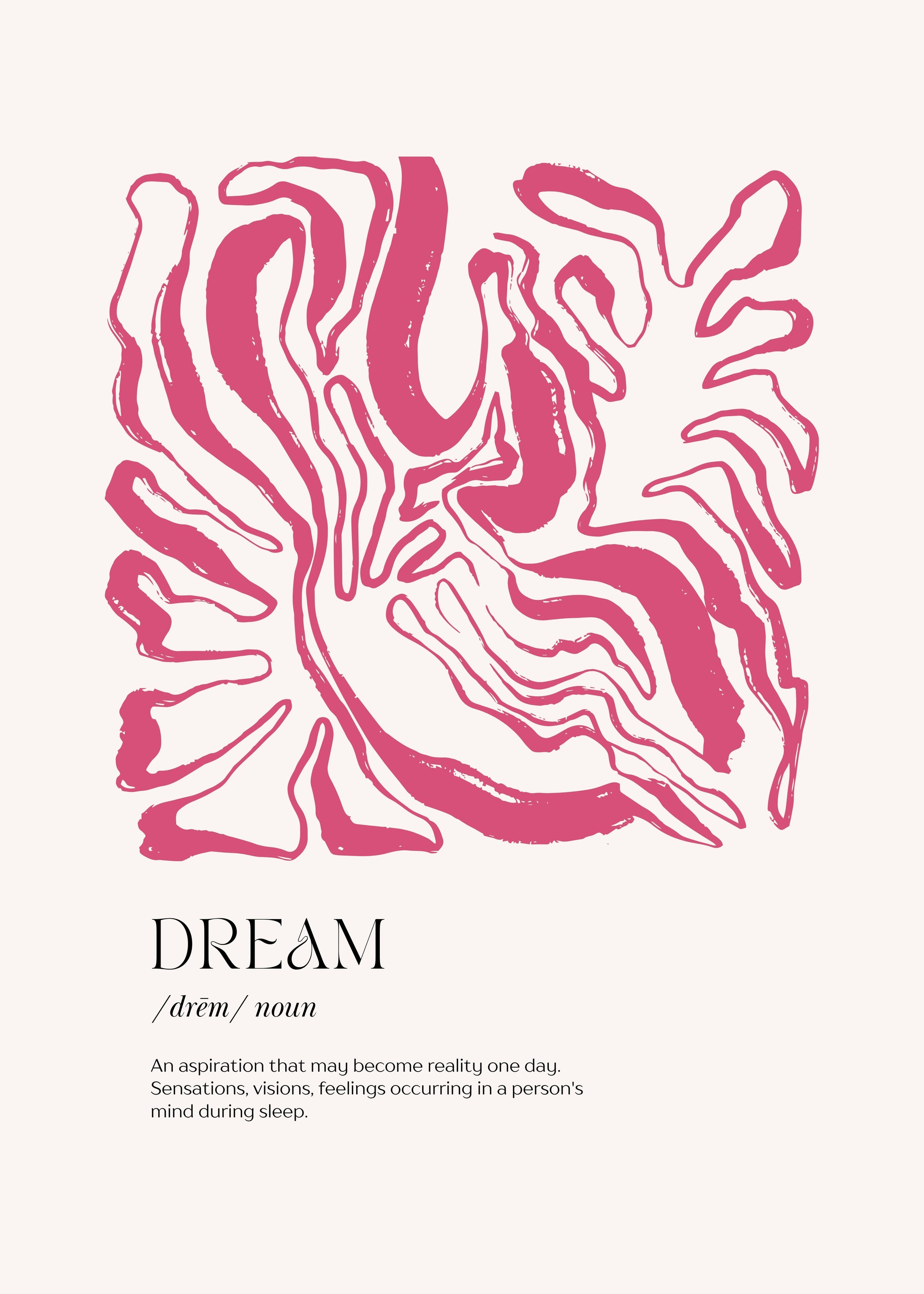 DREAM – AFFICHE ARTY TYPOGRAPHIE & ABSTRACTION POSTER HUB STUDIO RÉTRO | HQ