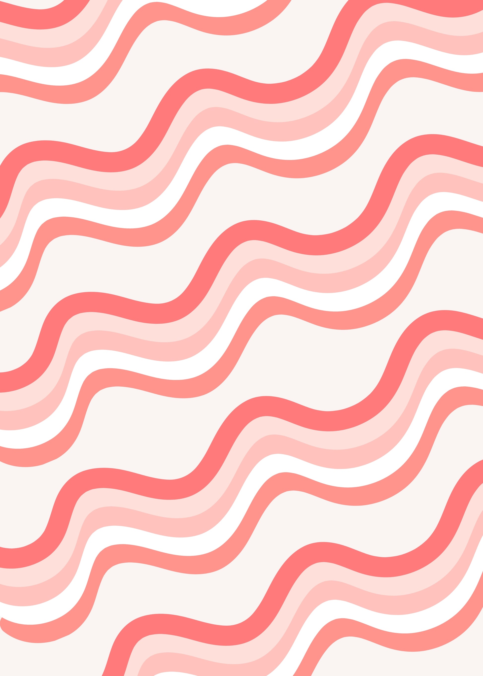 MOTIF ONDULÉ ROSE – AFFICHE GRAPHIQUE MINIMALISTE POSTER HUB STUDIO RÉTRO | HQ