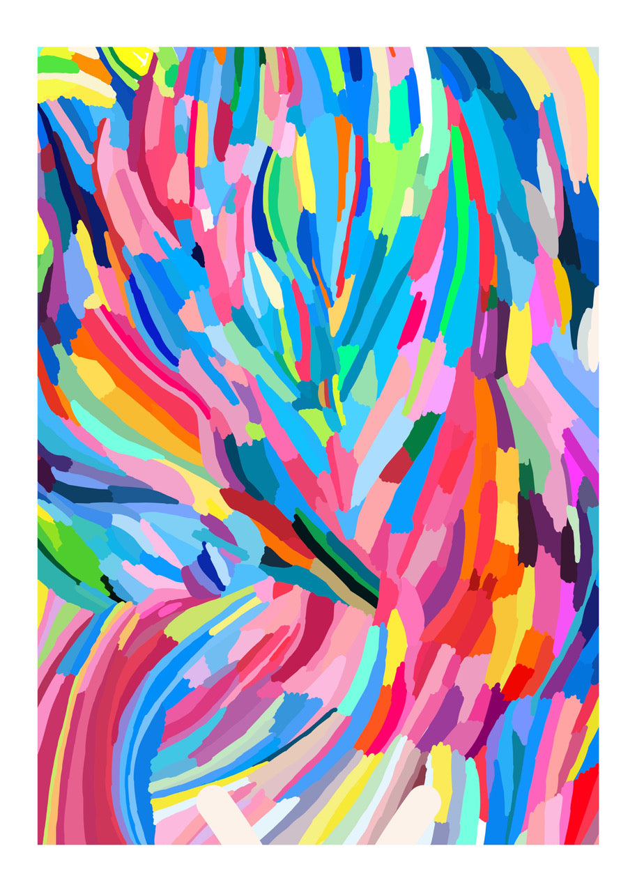 AFFICHE ABSTRAITE COLORÉE ART MODERNE POP ART POSTER HUB STUDIO RÉTRO, HQ (Copy)