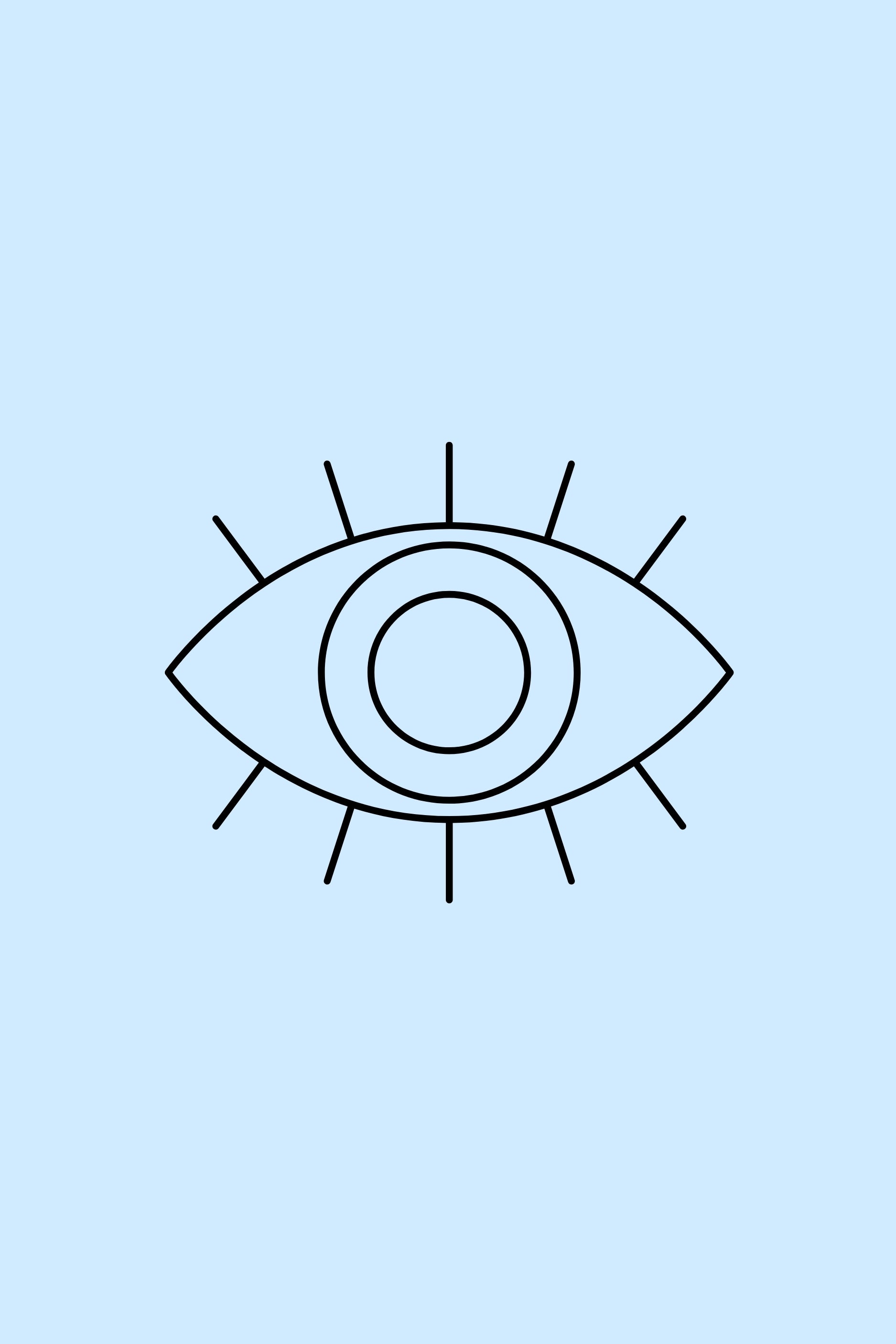 AFFICHE ŒIL SYMBOLIQUE MINIMALISTE BLEU POSTER HUB STUDIO RÉTRO, HQ