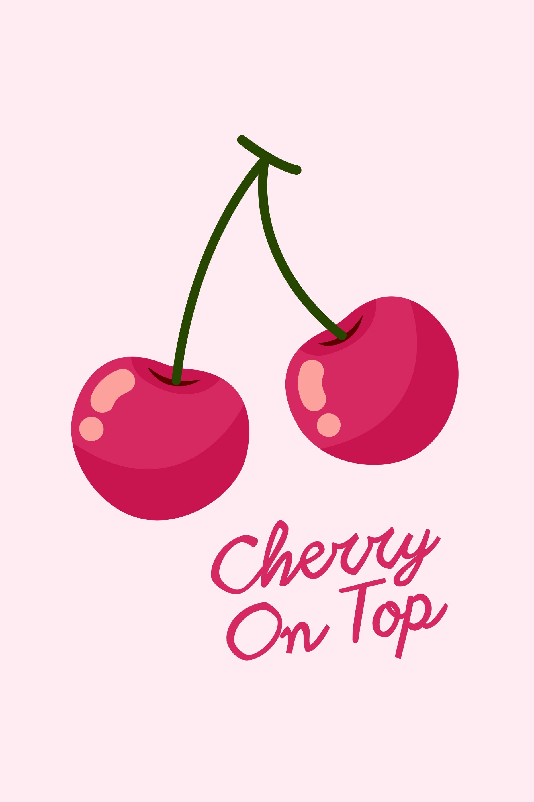 CERISES « CHERRY ON TOP » ILLUSTRATION MODERNE POSTER HUB STUDIO RÉTRO, HQ