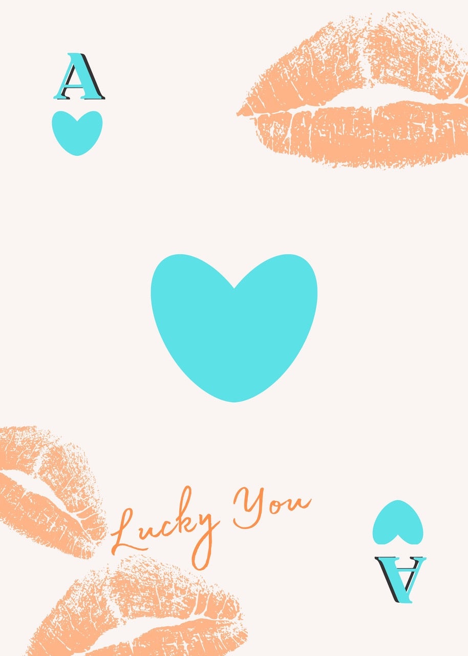 “LUCKY YOU” – AMOUR POP & MINIMALISTE POSTER HUB STUDIO RÉTRO, HQ