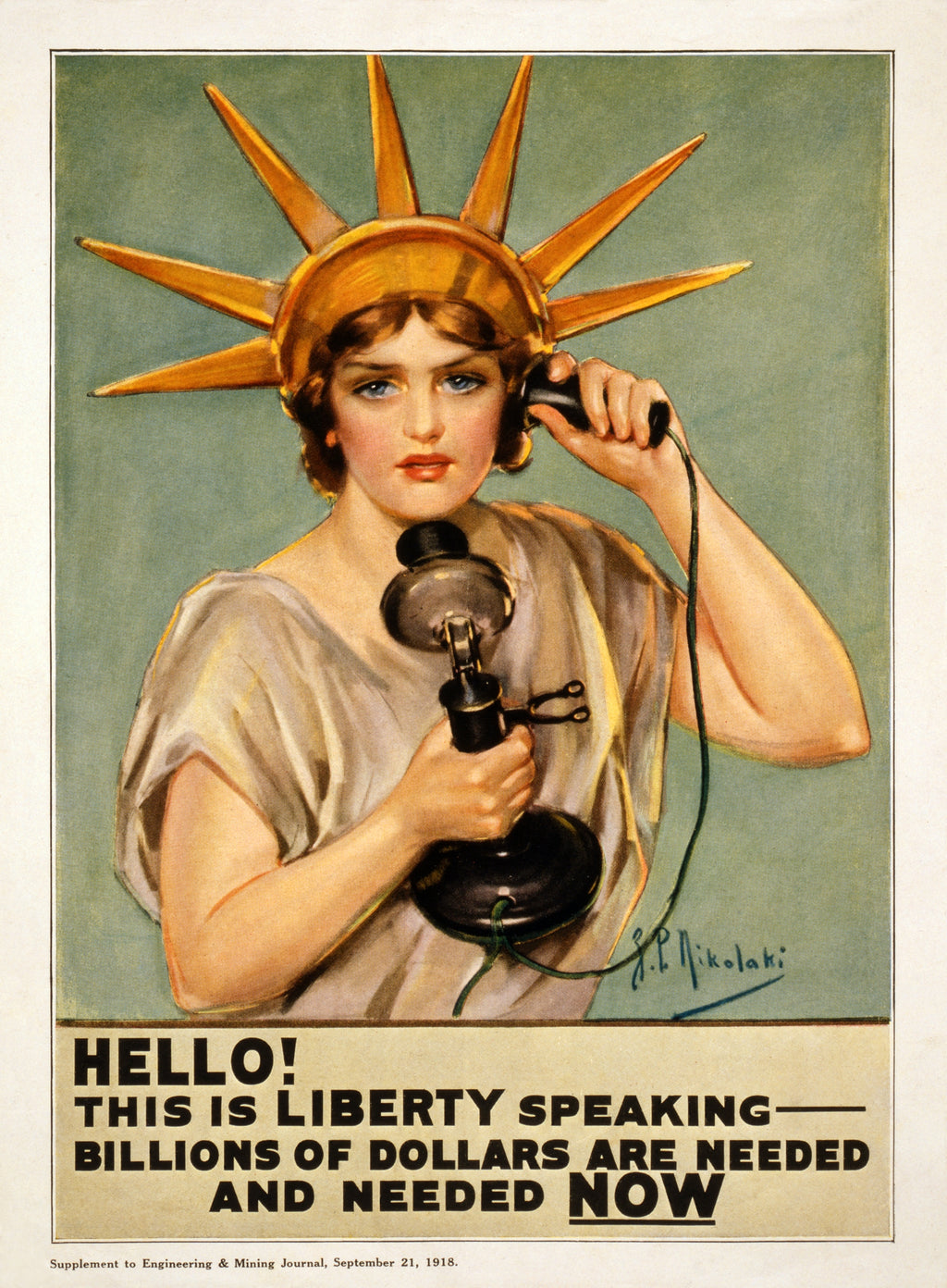 HELLO! THIS IS LIBERTY SPEAKING POSTER HUB STUDIO RÉTRO, HQ