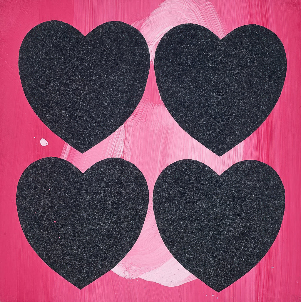 FOUR HEARTS – MODERN POP ART POSTER MOVIE POSTER HUB STUDIO RÉTRO, HQ