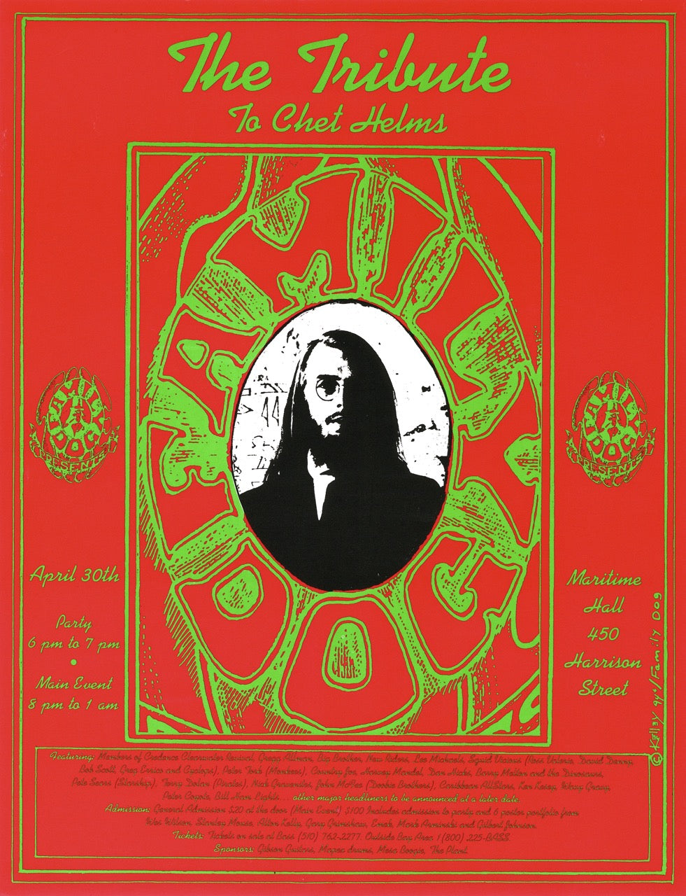 THE TRIBUTE TO CHET HELMS – CONCERT POSTER MARITIME HALL APRIL 30, 1994