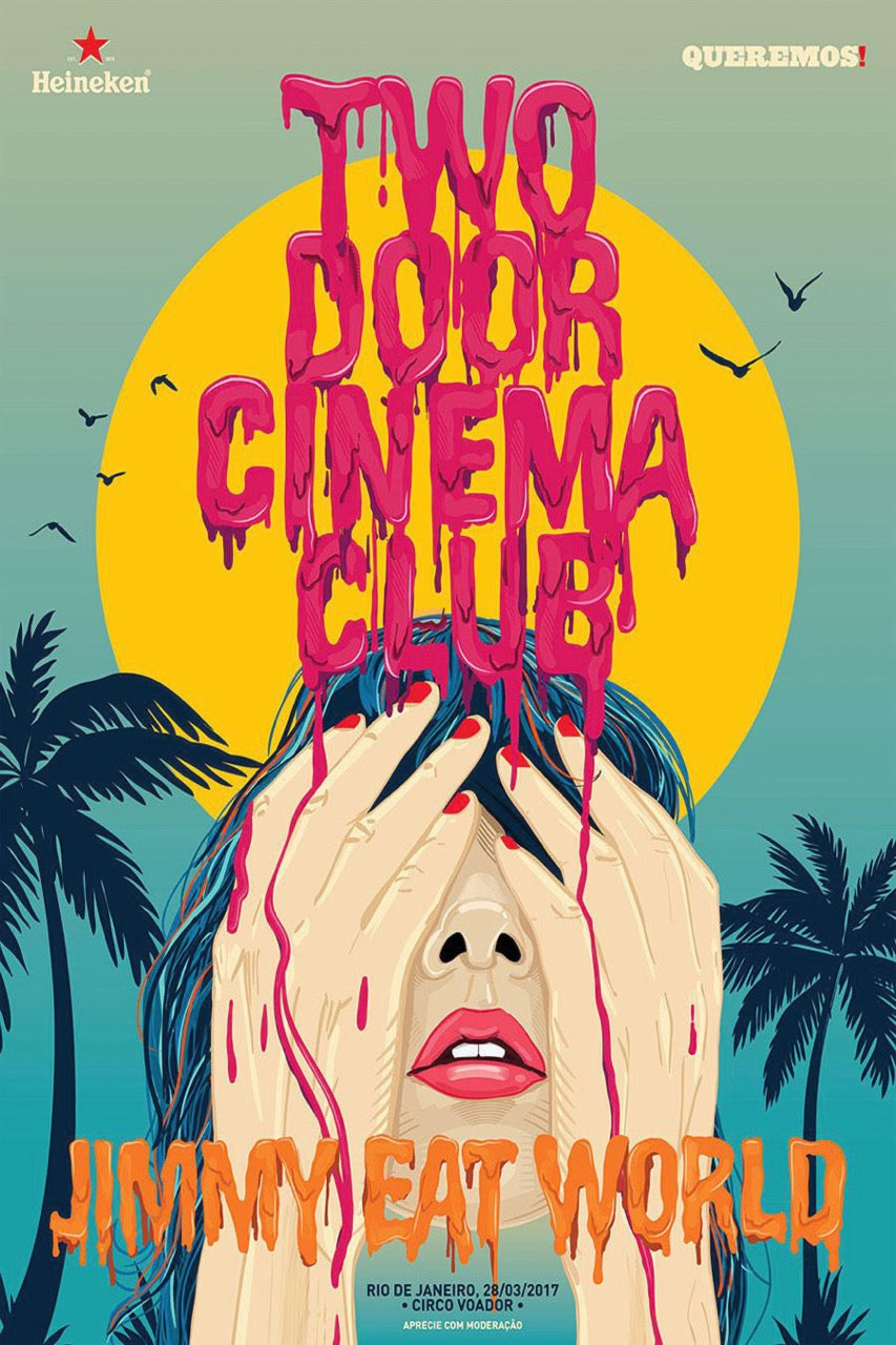 JIMMY EAT WORLD – TWO DOOR CINEMA CLUB RIO DE JANEIRO 2017 CONCERT POSTER