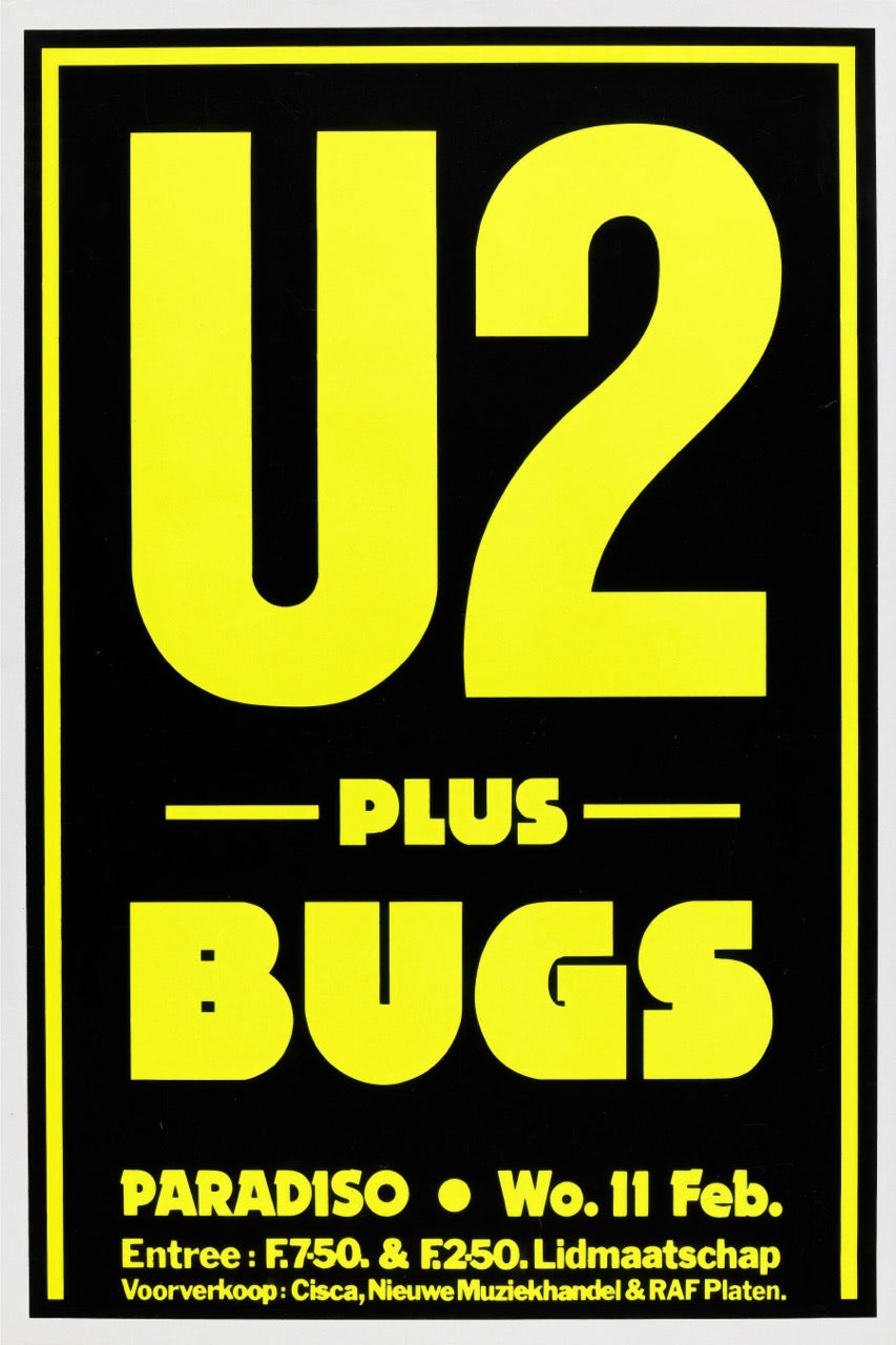 U2 – PARADISO AMSTERDAM PLUS BUGS CONCERT POSTER VINTAGE