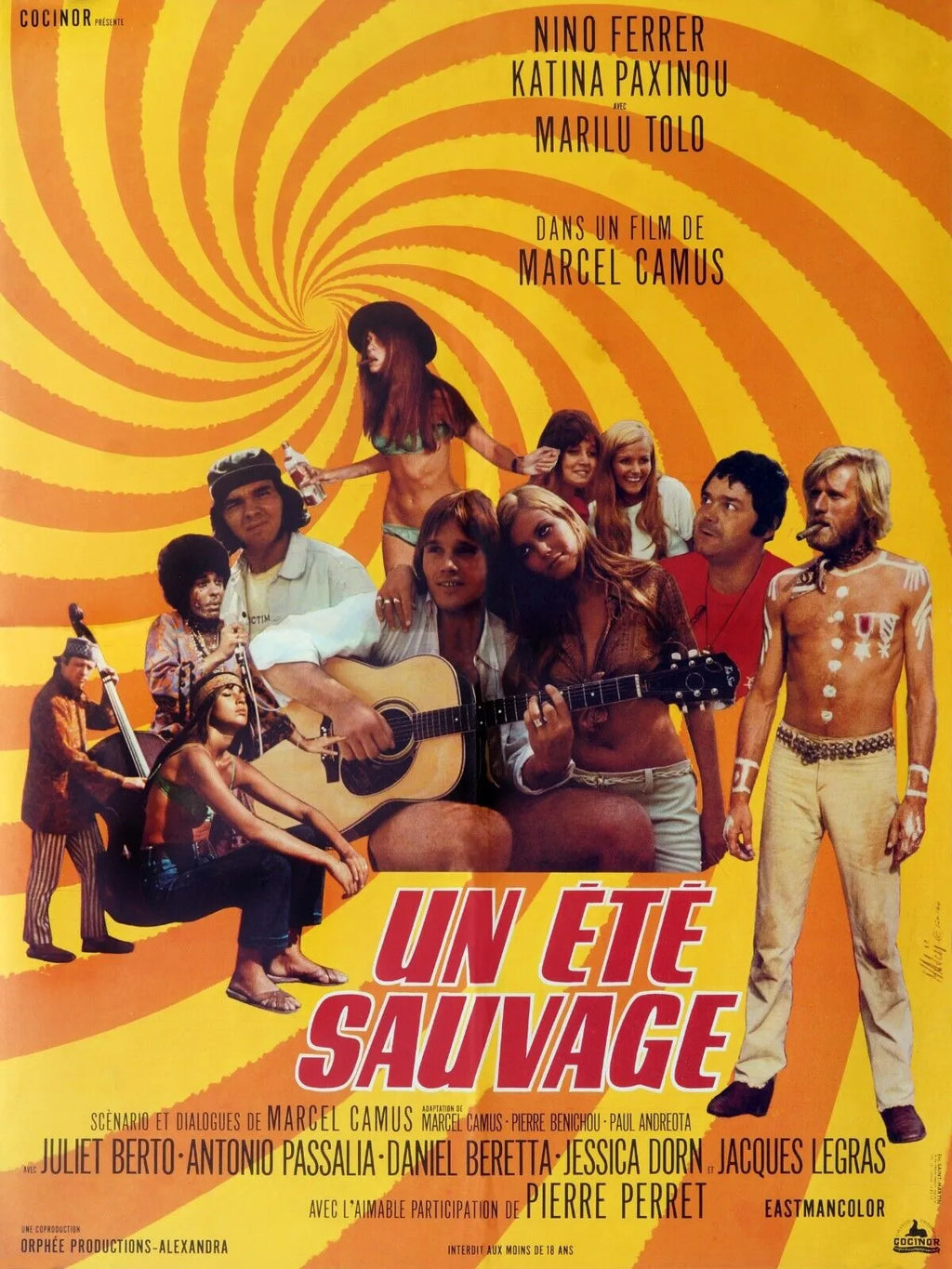 UN ÉTÉ SAUVAGE, NINO FERRER, JULIET BERTO, 1970, REPRO AFFICHE DE CINEMA VINTAGE, HQ