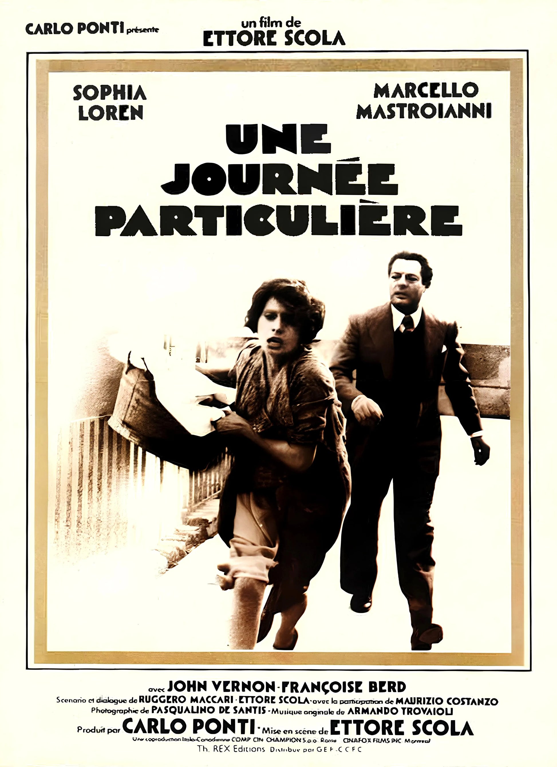 Une Journée Particulière, Marcello Mastroianni, 1977, Affiche Vintage Cinéma Rétro