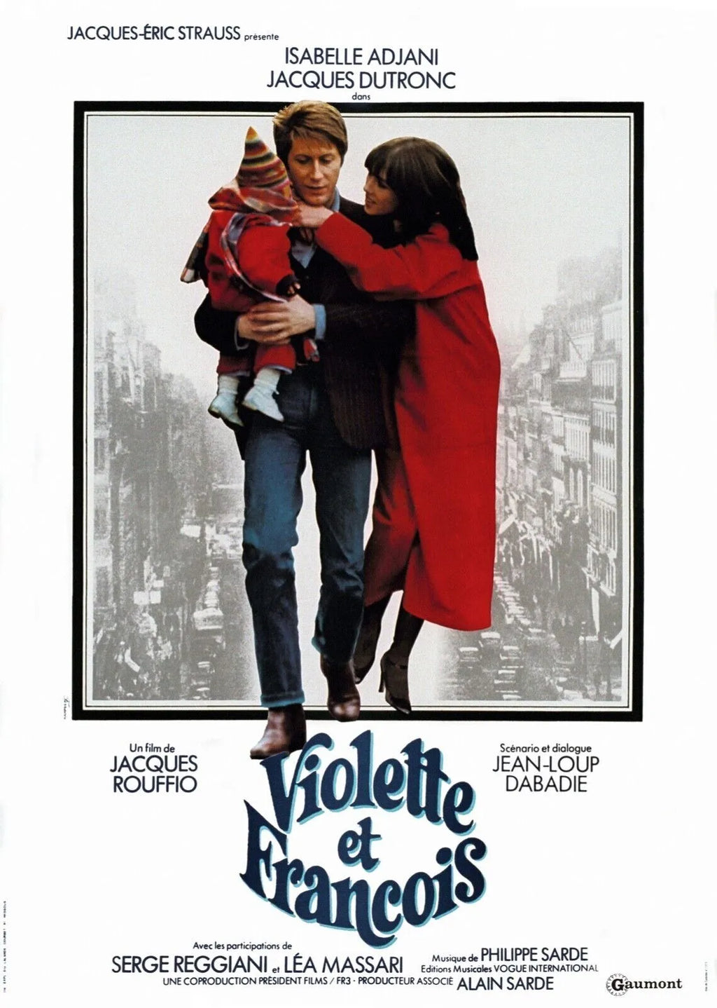 VIOLETTE ET FRANCOIS, ISABELLE ADJANI, JACQUES DUTRONC, Repro affiche cinema HQ