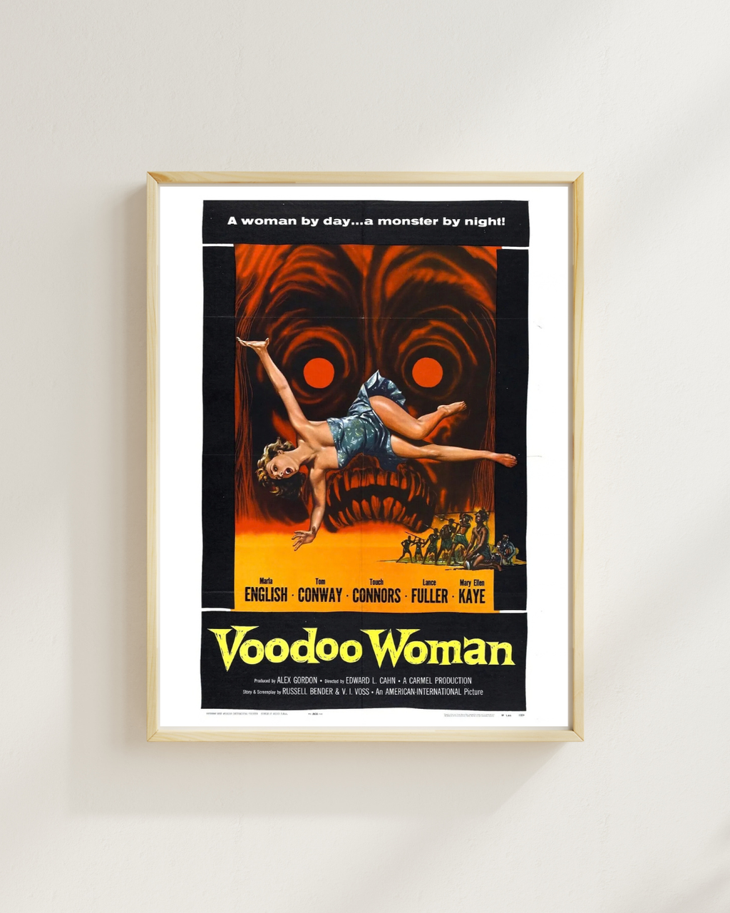 VOODOO WOMAN, MARIA ENGLISH, TOM CONWAY, 1957, REPRO VINTAGE MOVIE POSTER, HQ