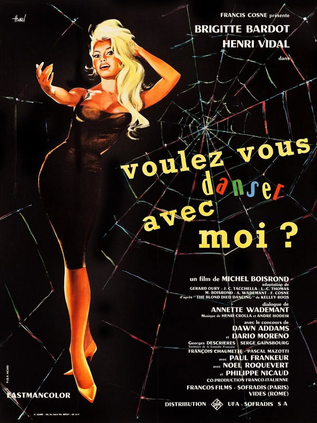 VOULEZ-VOUS DANSER AVEC MOI, BRIGITTE BARDOT, HENRI VIDAL, 1959, Repro affiche cinéma