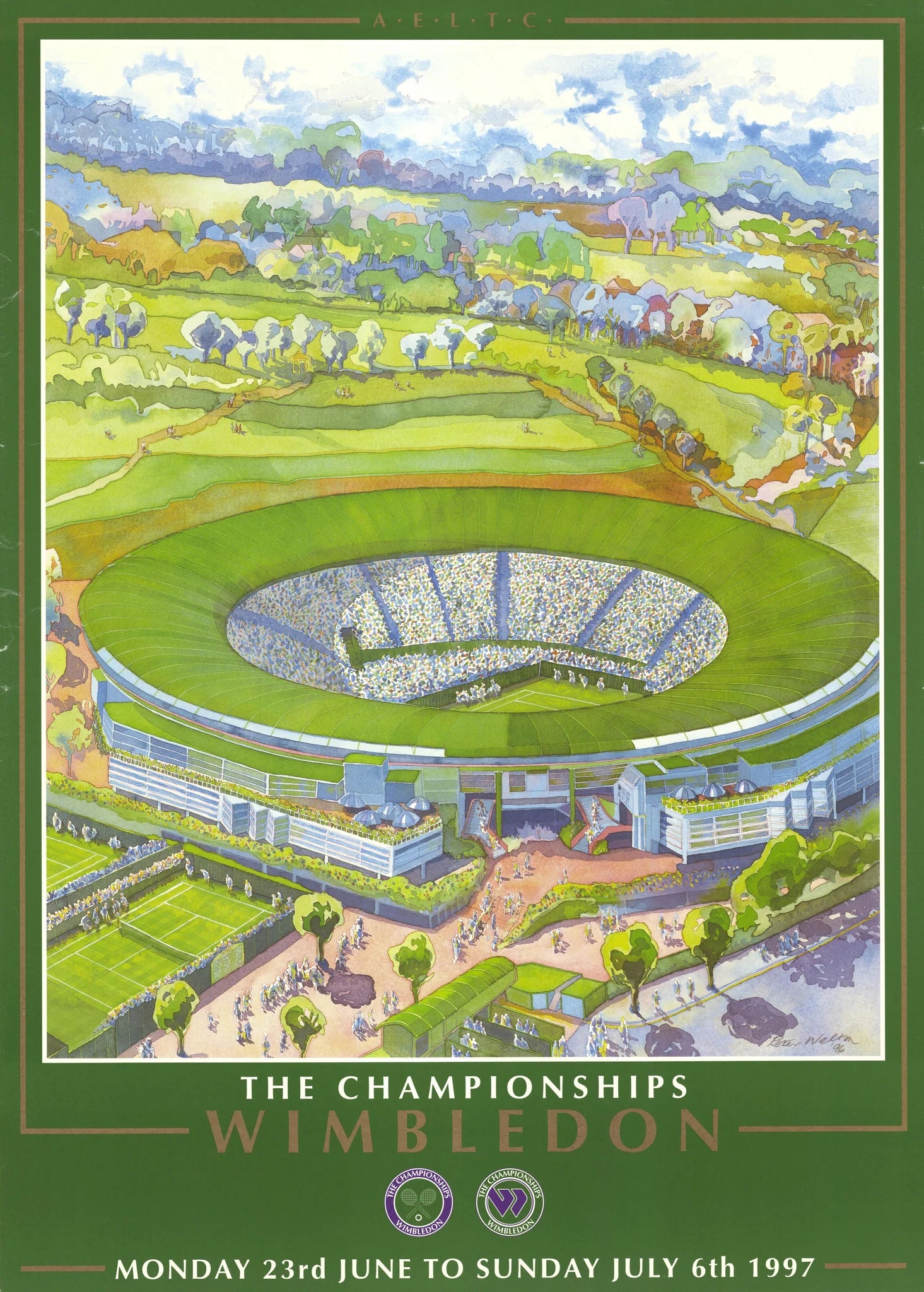 WIMBLEDON TENNIS REPRO POSTER HUB STUDIO