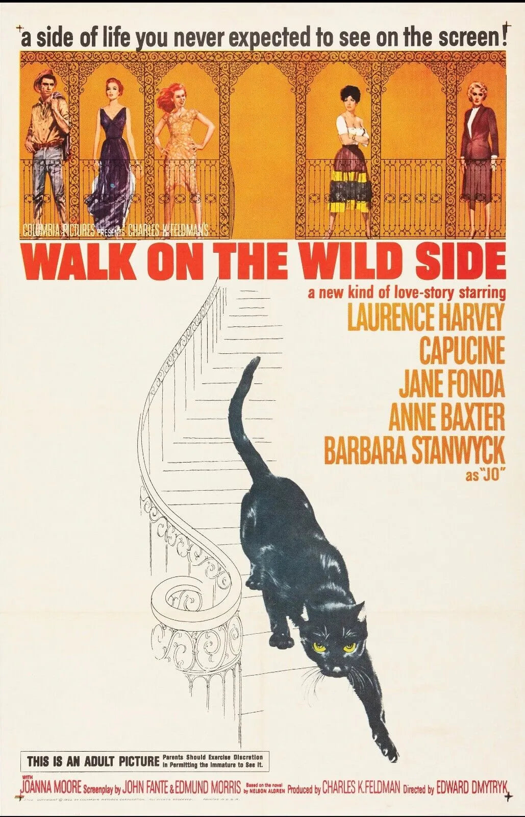 WALK ON THE WILD SIDE, HARVEY repro affiche de cinema