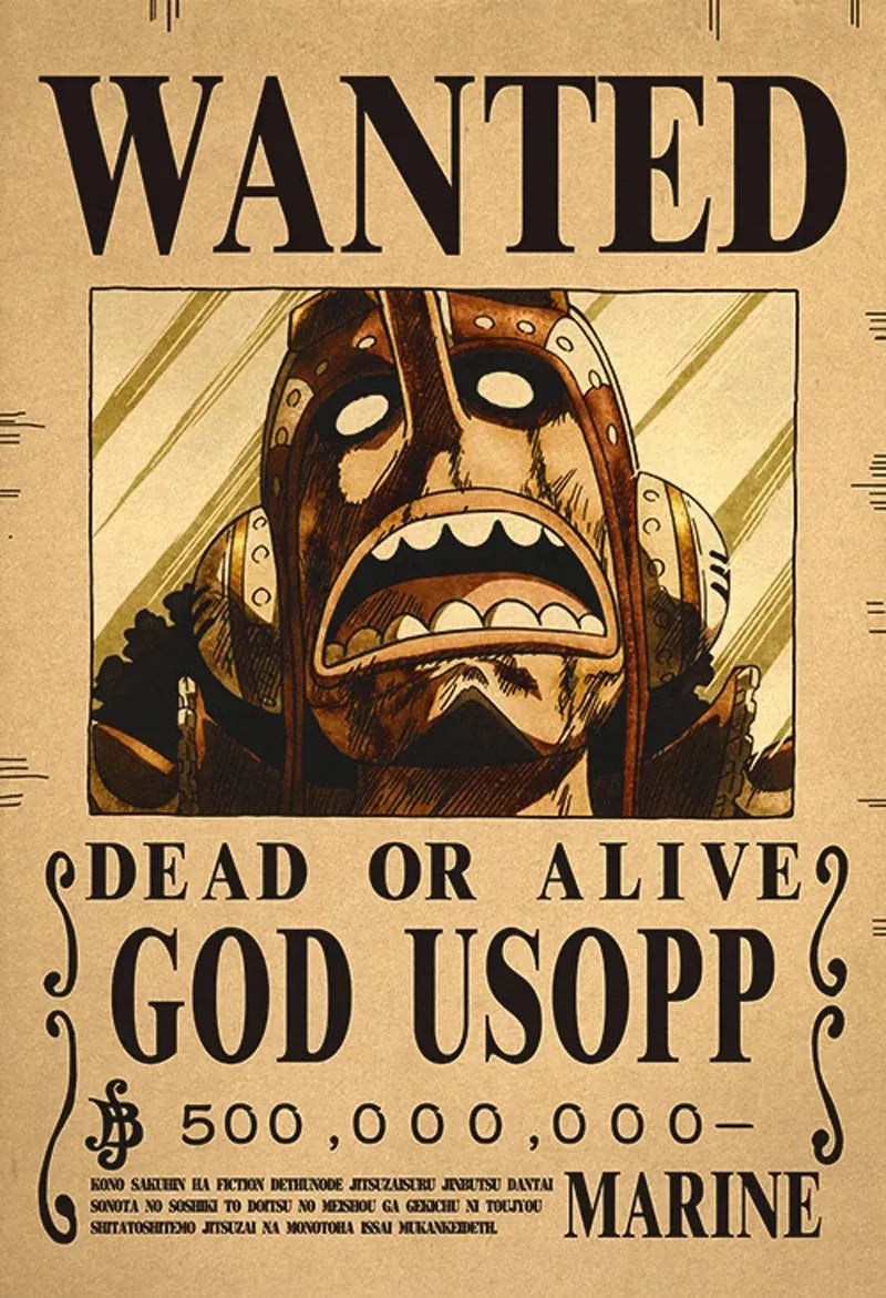 WANTED – The God Usopp : L’Affiche Vintage Incontournable