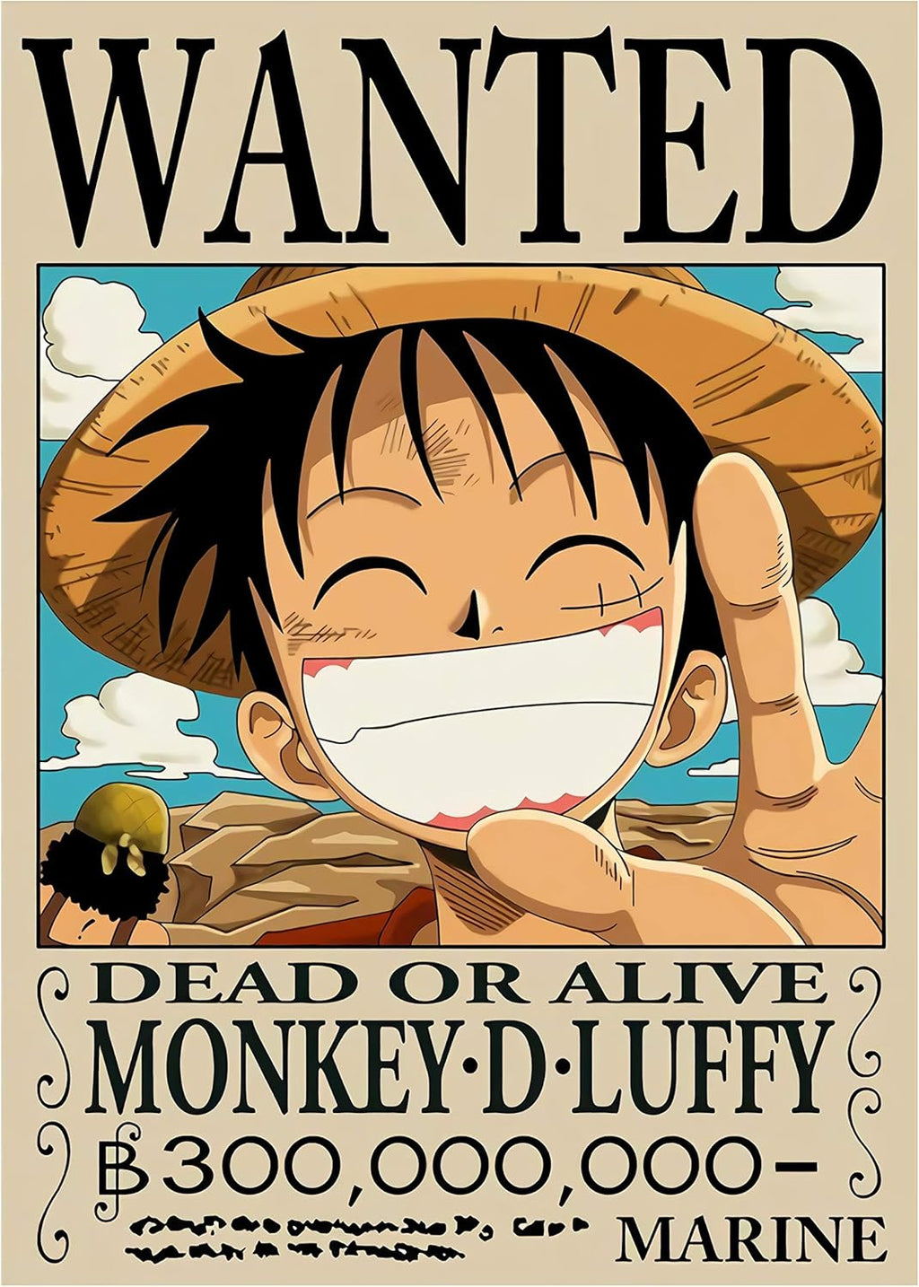 WANTED MONKEY D. LUFFY – KING OF PIRATES 2001- AFFICHES VINTAGES MOVIE POSTER HQ