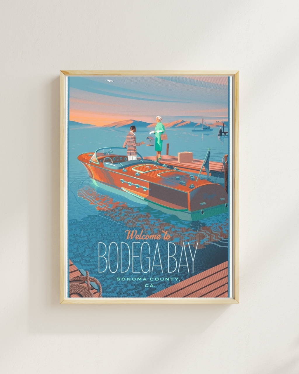 WELCOME TO BODEGA BAY, AFFICHE VINTAGE, HQ