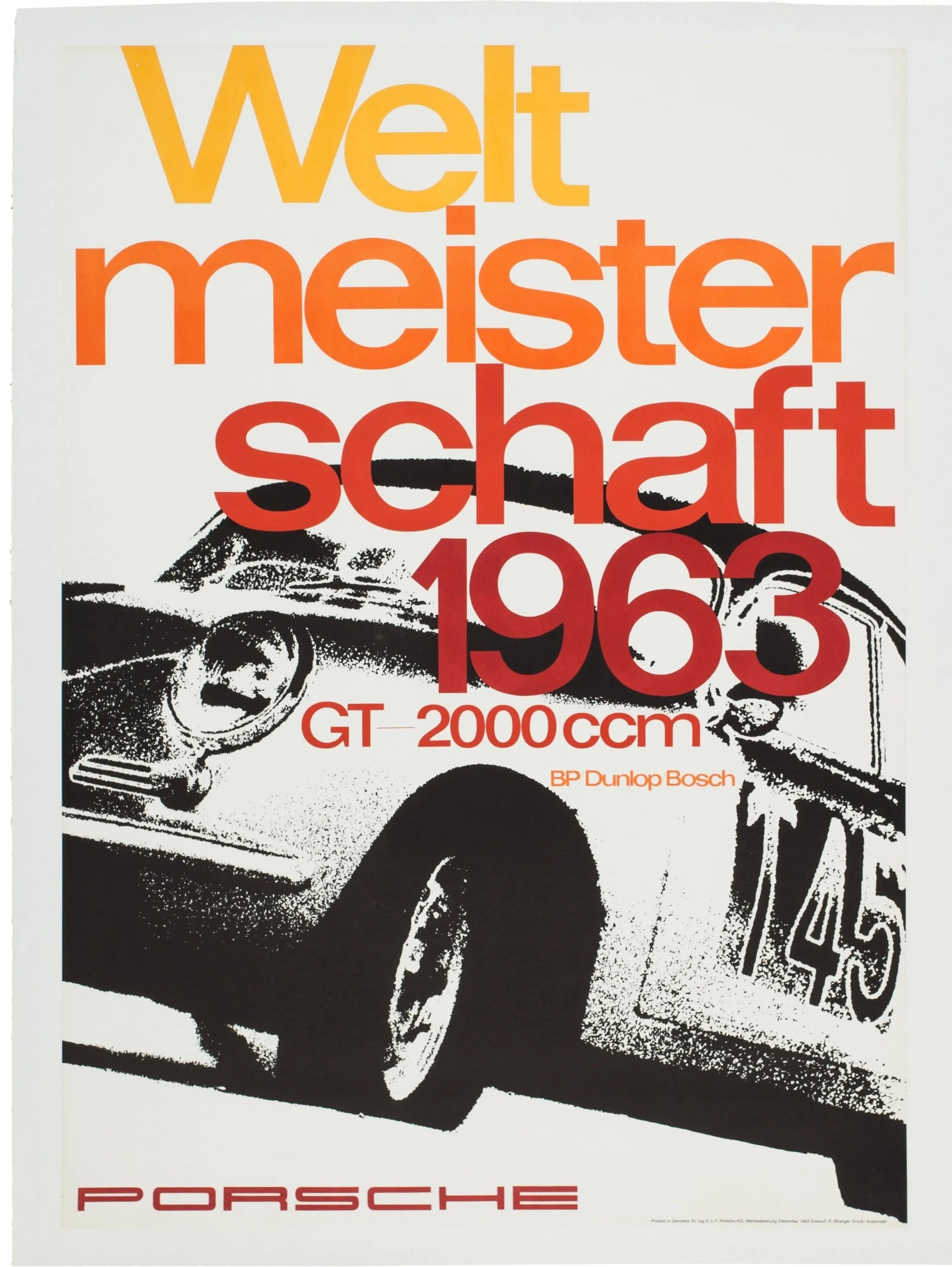 WELT MEISTER SCHAFT 1963, GT 200, PORSCHE, POSTER CAR HQ