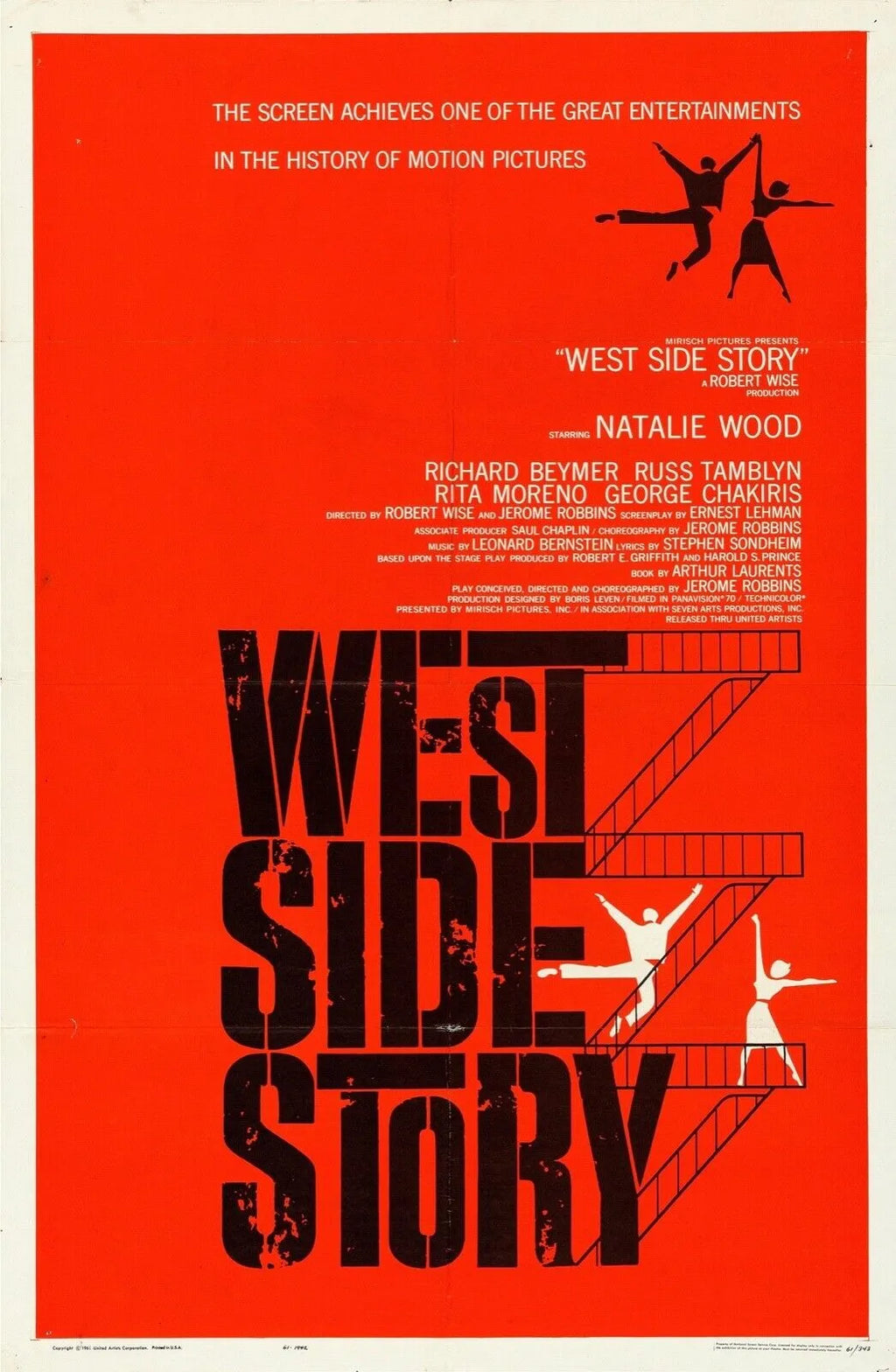 WEST SIDE STORY NATALIE WOOD REPRO AFFICHE CINEMA VINTAGE