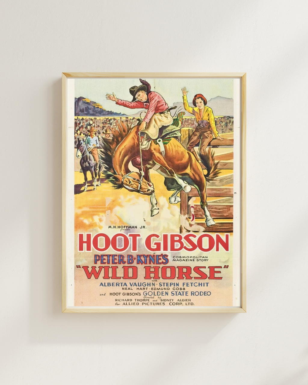 WILD HORSE HOOT GIBSON, RODEO À CHEVAL, RICHARD THORPE, 1931, REPRO AFFICHE CINEMA VINTAGE