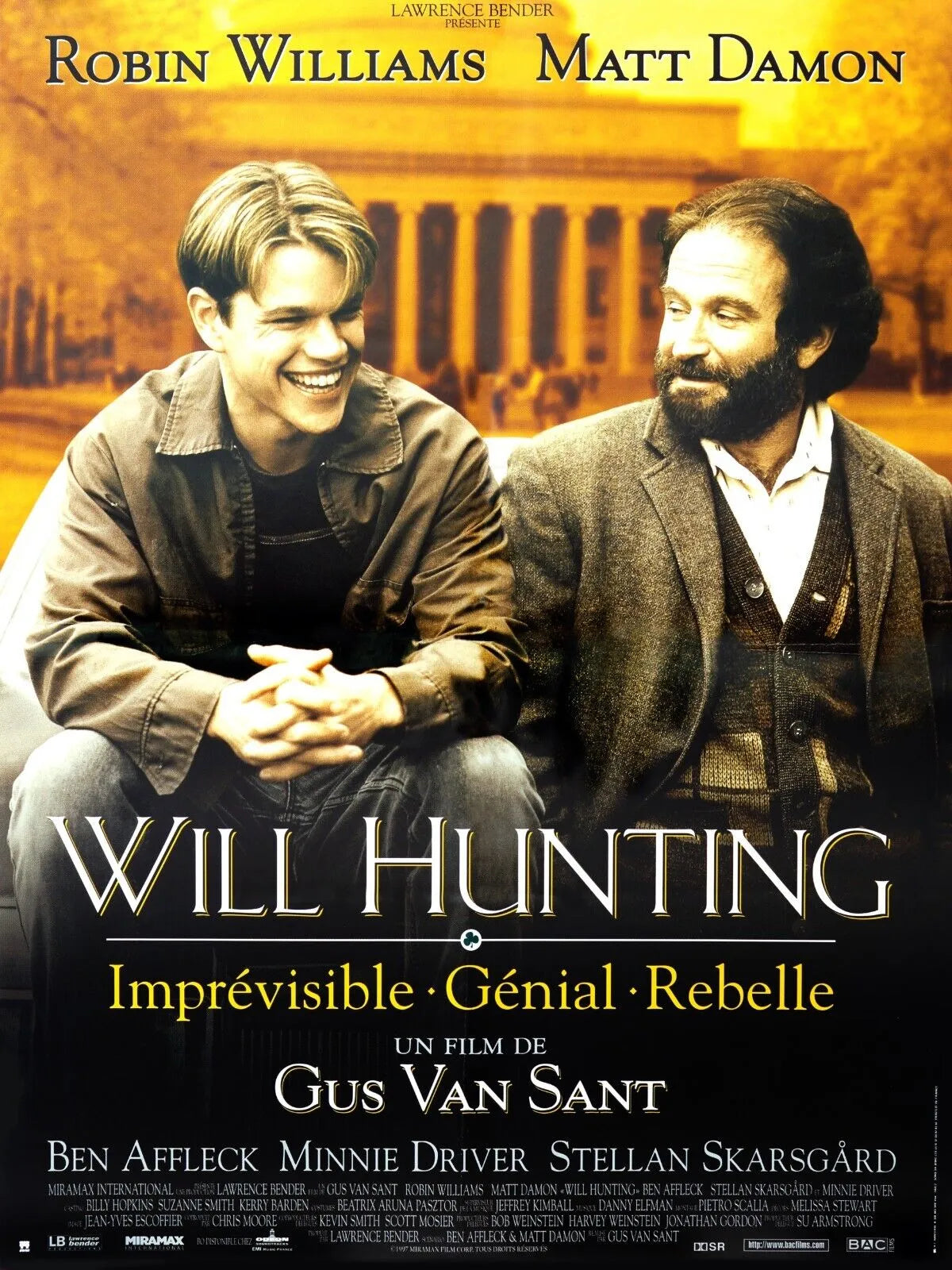 WILL HUNTING ROBINS WILLIAMS, MATT DAMON, 1997, REPRO AFFICHE CINEMA VINTAGE HQ