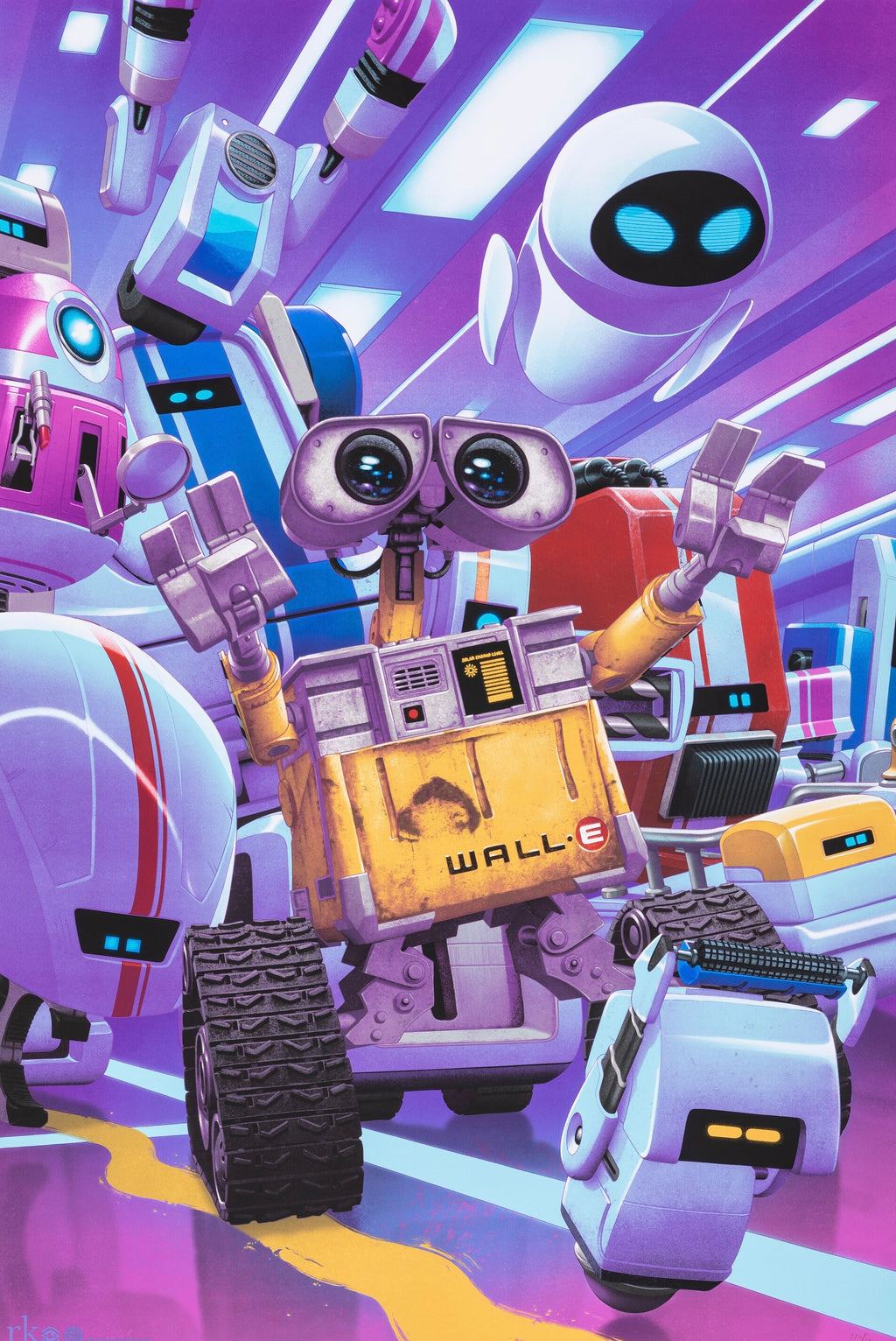 Affiche Wall·E (2008) Disney Pixar. Robot culte et univers futuriste touchant. Reproduction HQ – Poster Hub Studio.