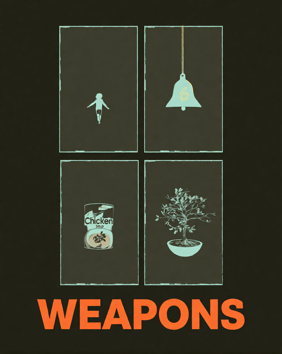 Affiche minimaliste “Weapons” au design artistique et moderne. Un visuel épuré et original pour une décoration contemporaine.