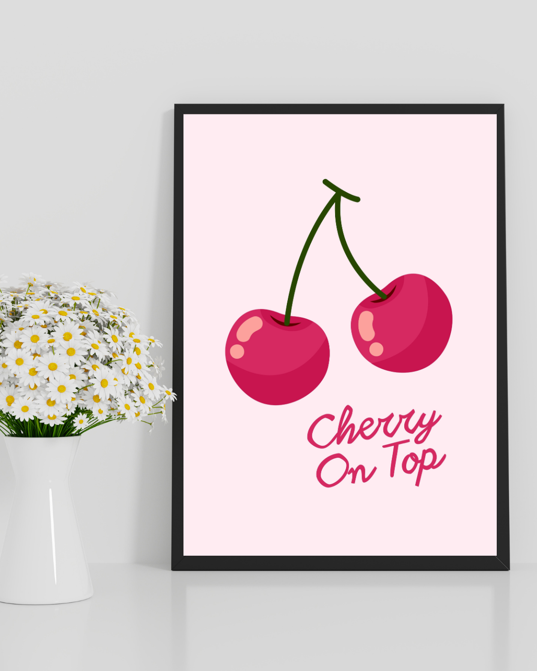 CERISES « CHERRY ON TOP » ILLUSTRATION MODERNE POSTER HUB STUDIO RÉTRO, HQ