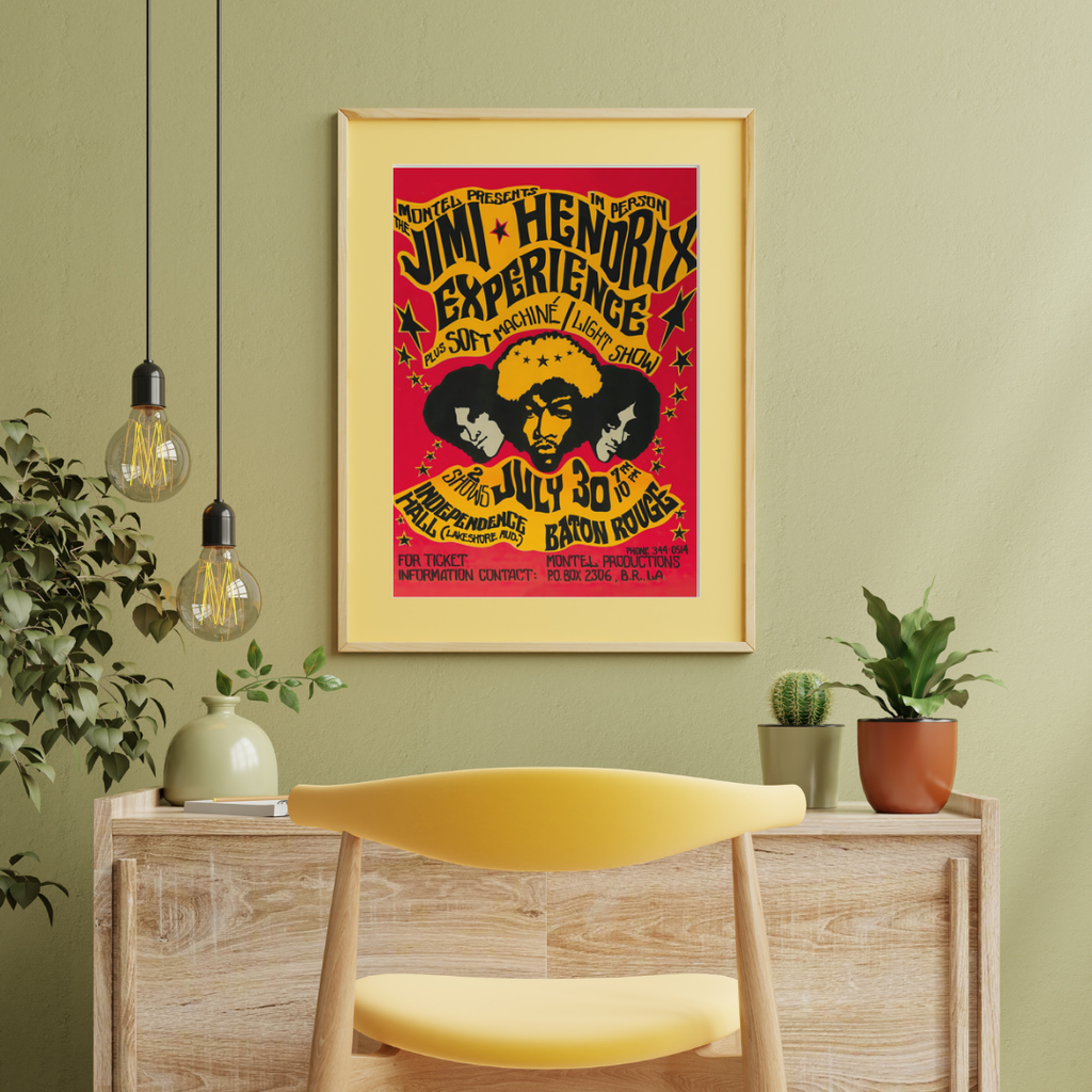 JIMI HENDRIX EXPERIENCE CONCERT JULY 30 BATON ROUGE POSTER PSYCHEDELIQUE
