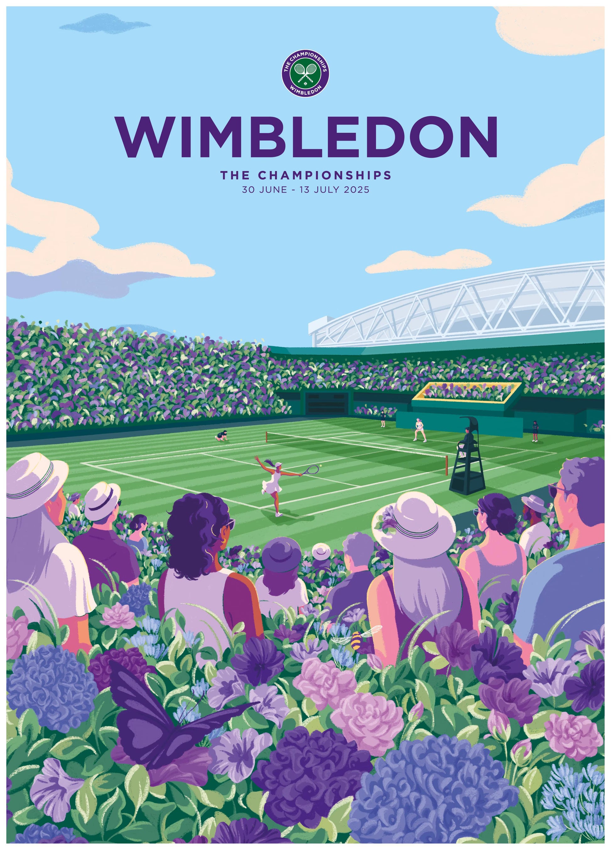 WIMBLEDON TENNIS AFFICHE REPRO POSTER HUB STUDIO