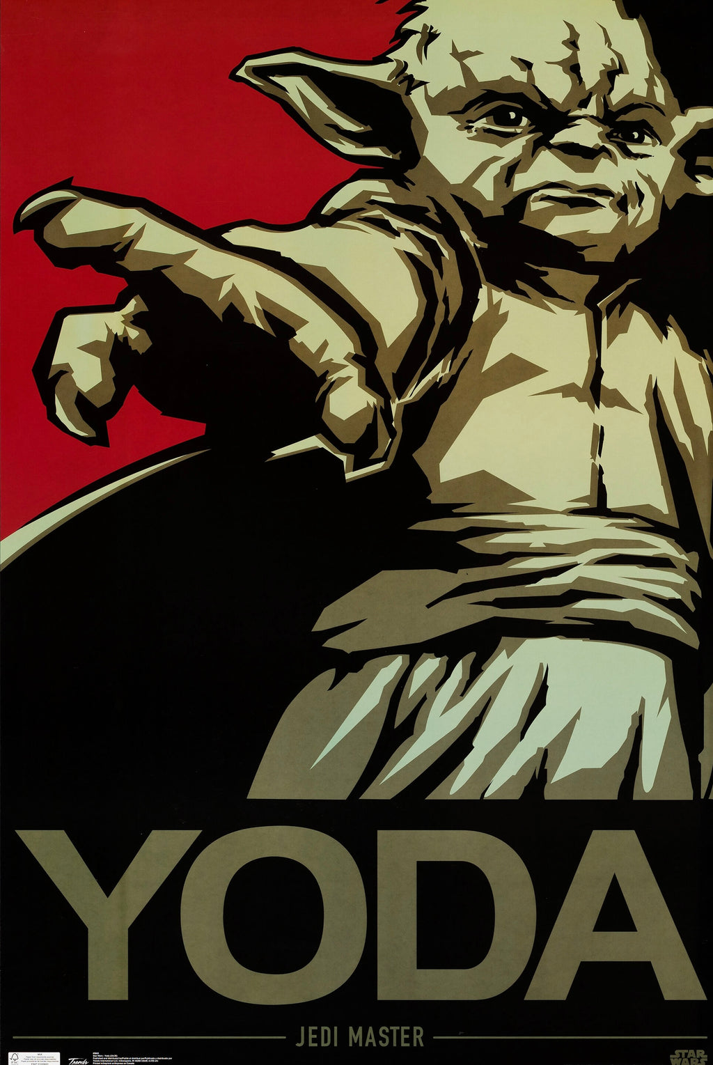 Affiche Yoda Star Wars Jedi Master, visuel iconique en style pop art. Poster culte de la saga – reproduction HQ Poster Hub.