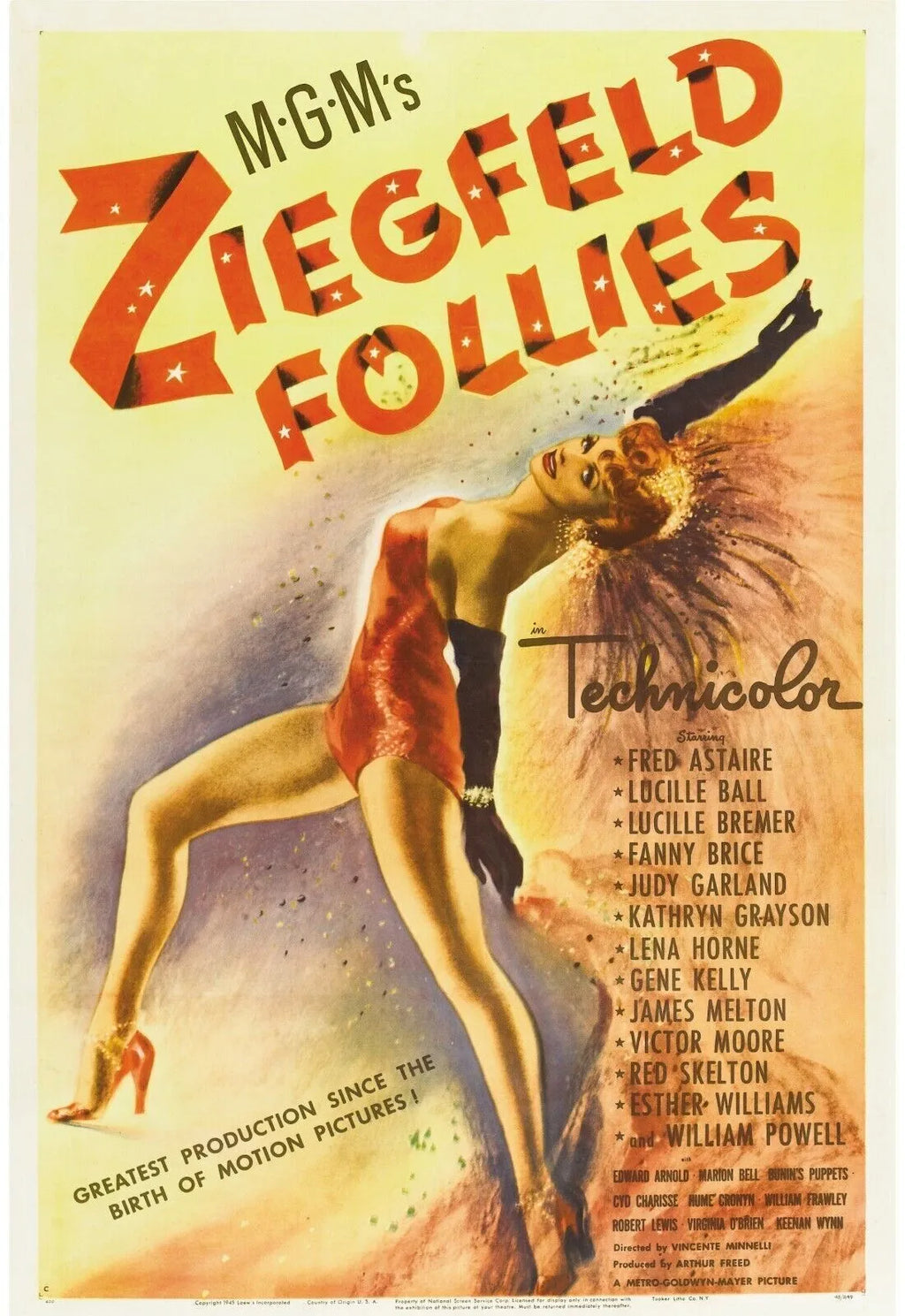 ZIEGFELD FOLLIES, FRED ASTAIRE, 1945, repro affiche cinéma, HQ