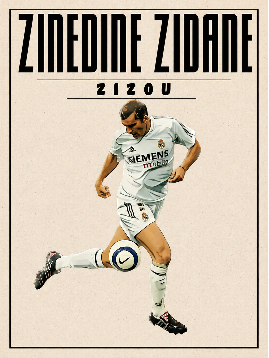 PÓSTER DEPORTIVO DE ZINEDINE ZIDANE HQ