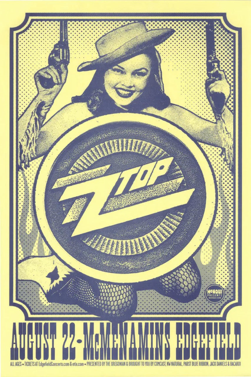 ZZ TOP McMENAMINS EDGEFIELD – POSTER CONCERT ROCK VINTAGE