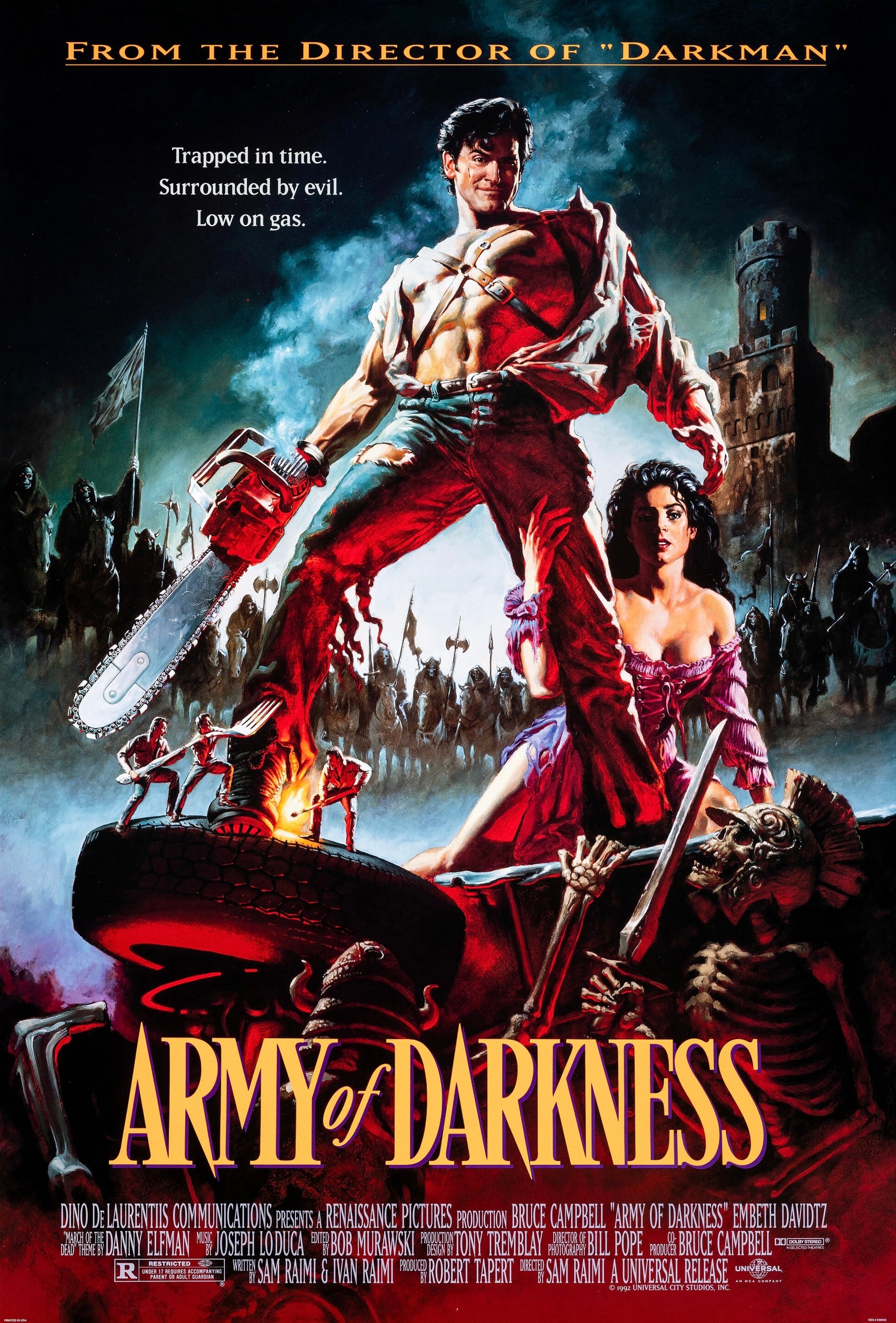 ARMY OF DARKNESS – FILM DE SAM RAIMI (1992) – BRUCE CAMPBELL – AFFICHE CINÉMA FANTASTIQUE HORREUR – REPRODUCTION – POSTER HUB STUDIO – HQ