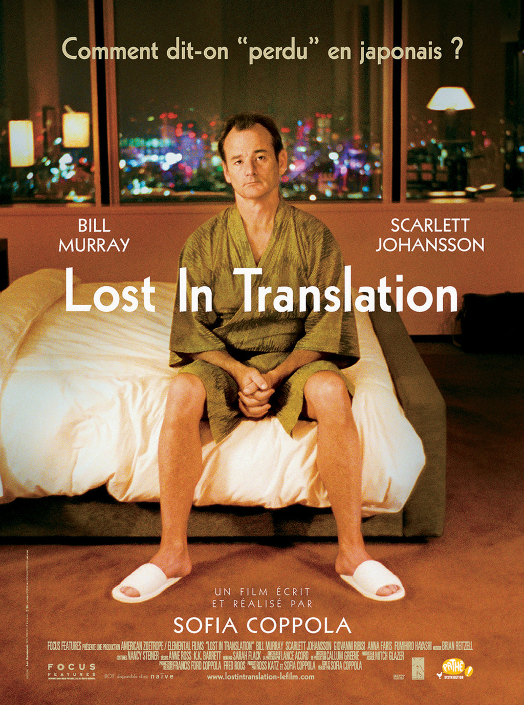 
affiche film lost in translation 2003 bill murray tokyo hotel drame romantique