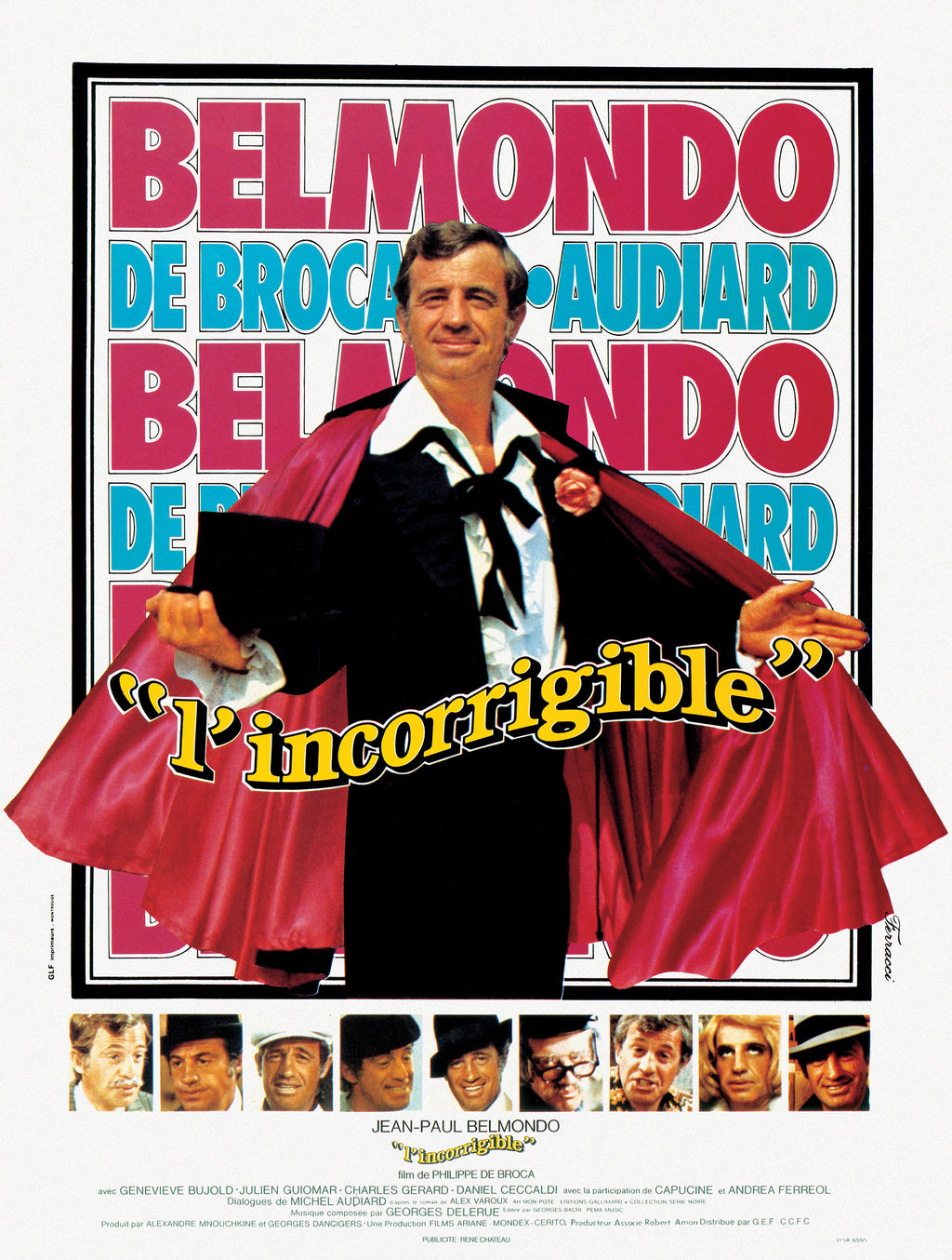 affiche film lincorrigible 1975 jean paul belmondo comedie poster cinema vintage francais