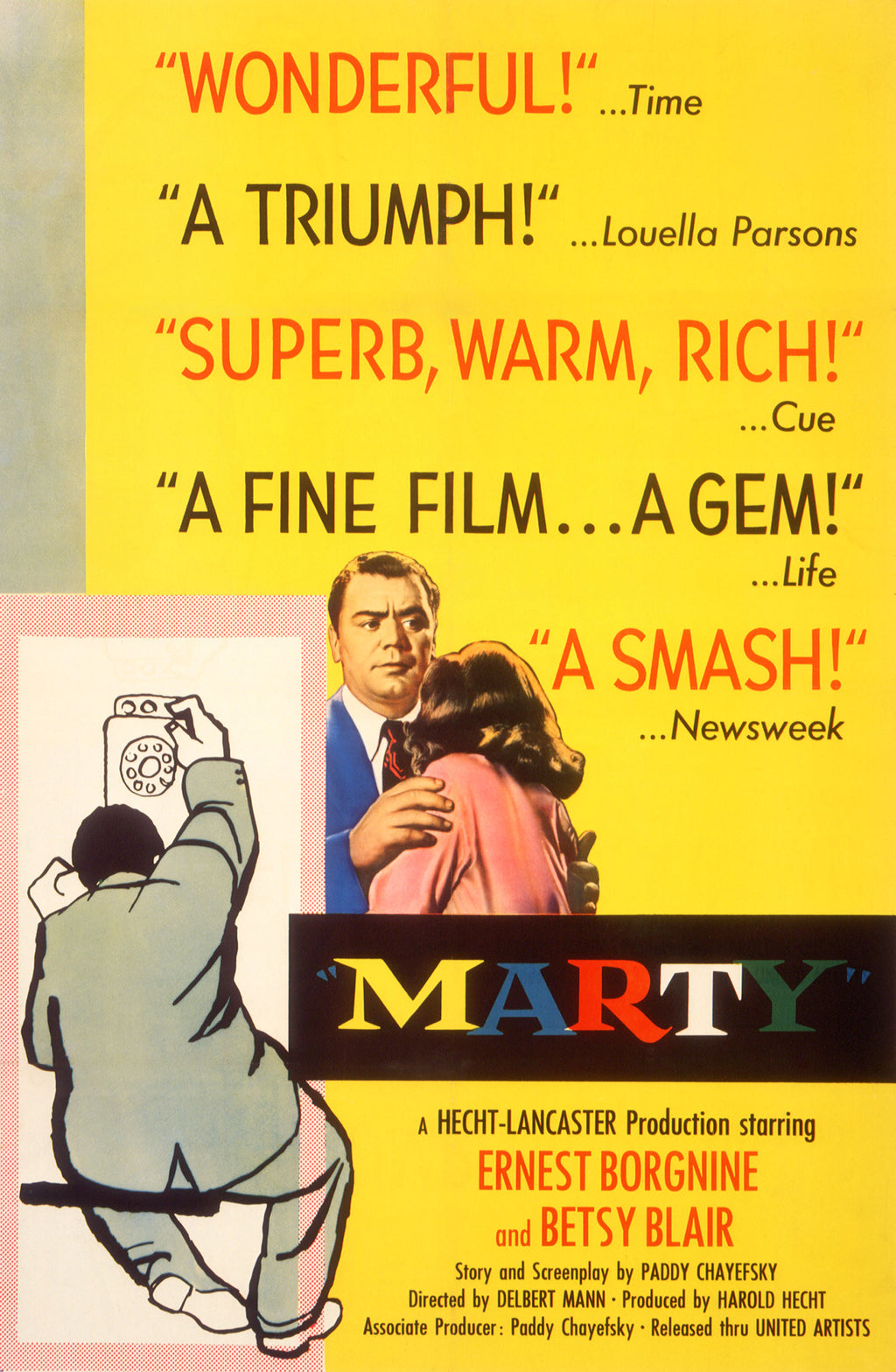 affiche film marty 1955 ernest borgnine drame romantique poster cinema vintage classique