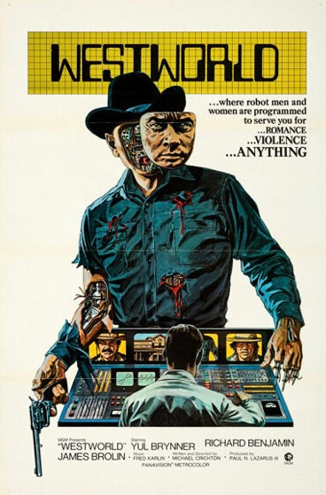 affiche film westworld 1973 poster vintage yul brynner robot western science fiction