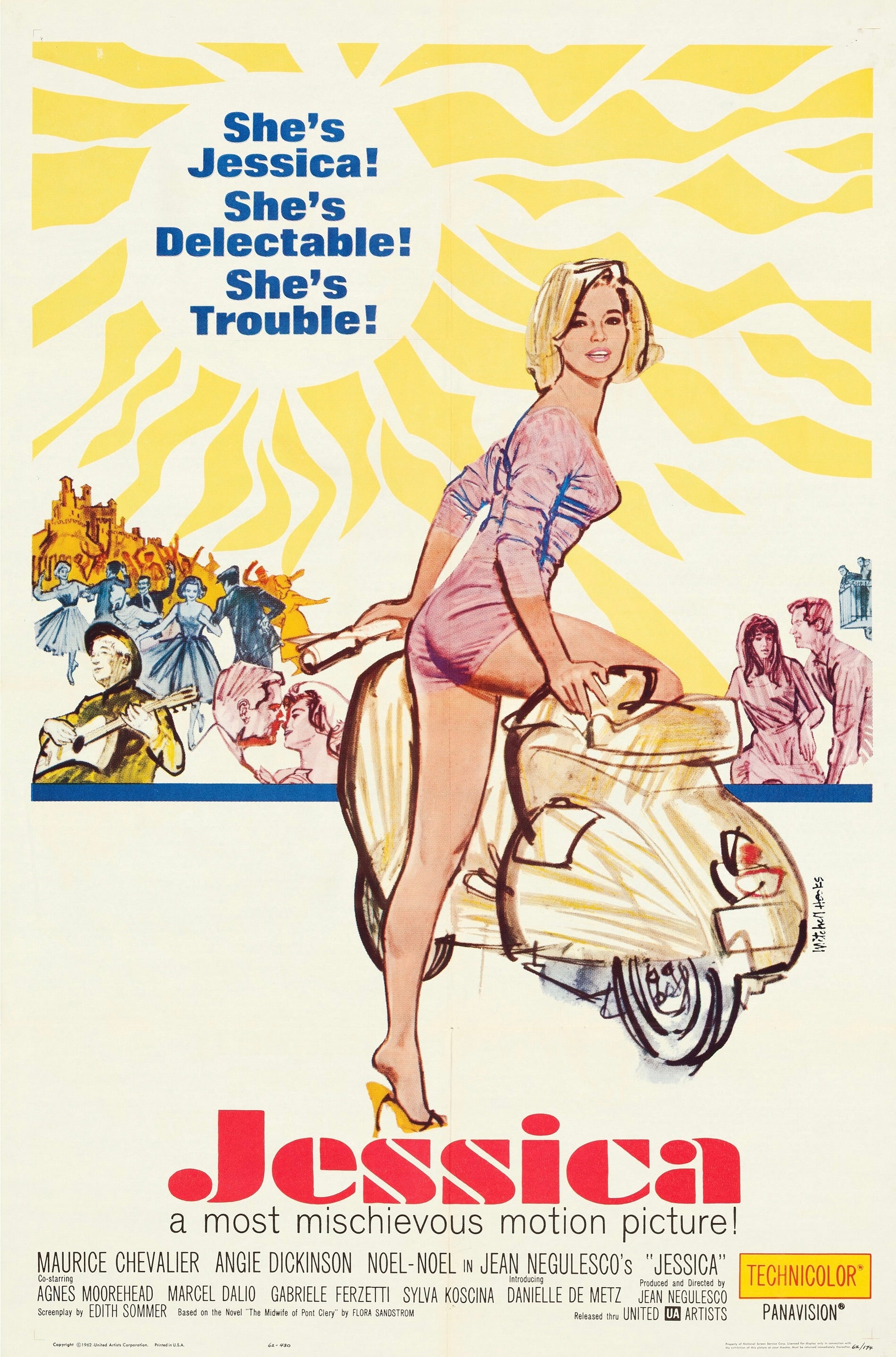JESSICA – ANGIE DICKINSON – MAURICE CHEVALIER – 1962 – ROMANTIC COMEDY – REPRODUCTION