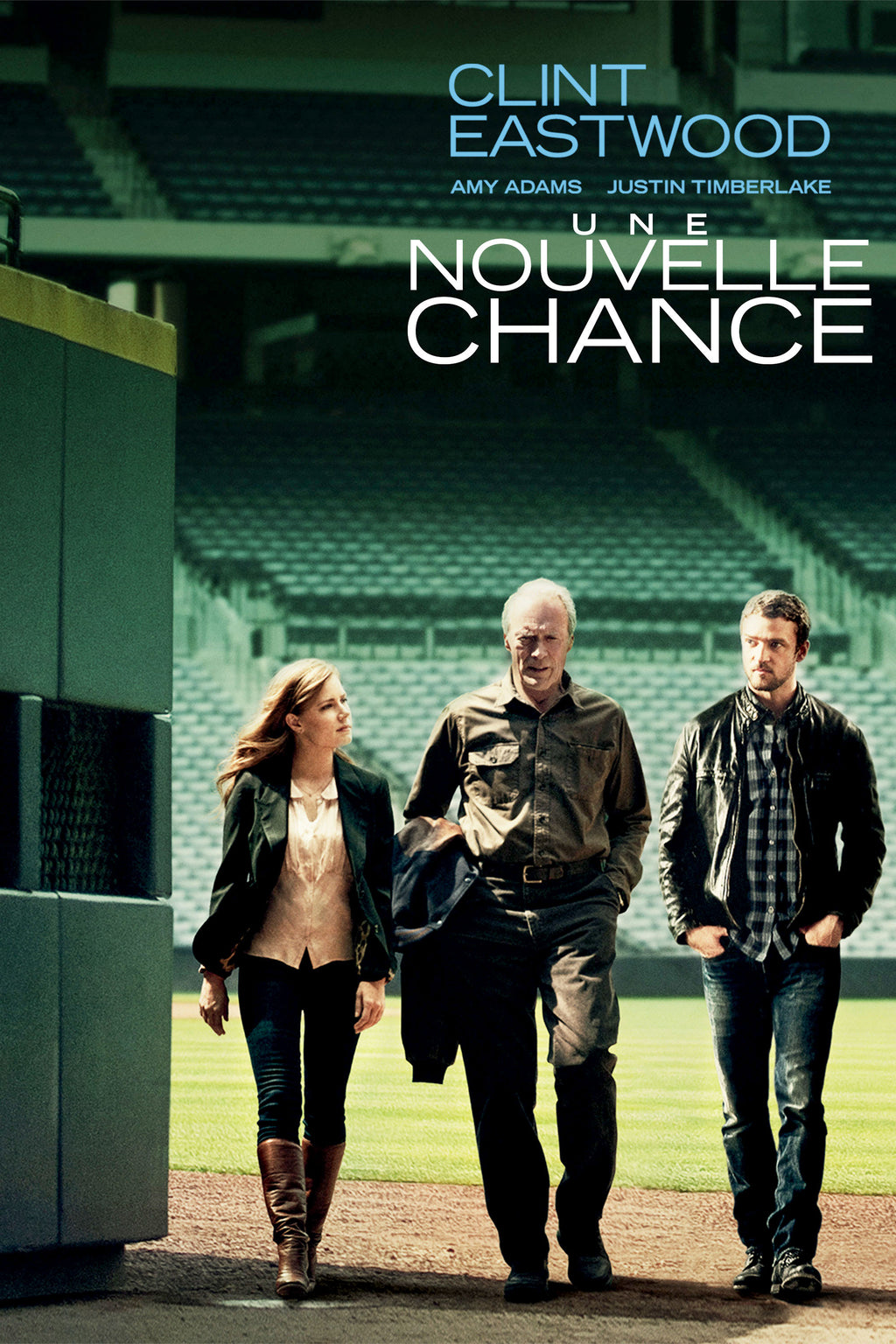 Affiche du film Une nouvelle chance 2012 avec Clint Eastwood Amy Adams et Justin Timberlake sur un terrain de baseball reproduction poster cinéma drame moderne