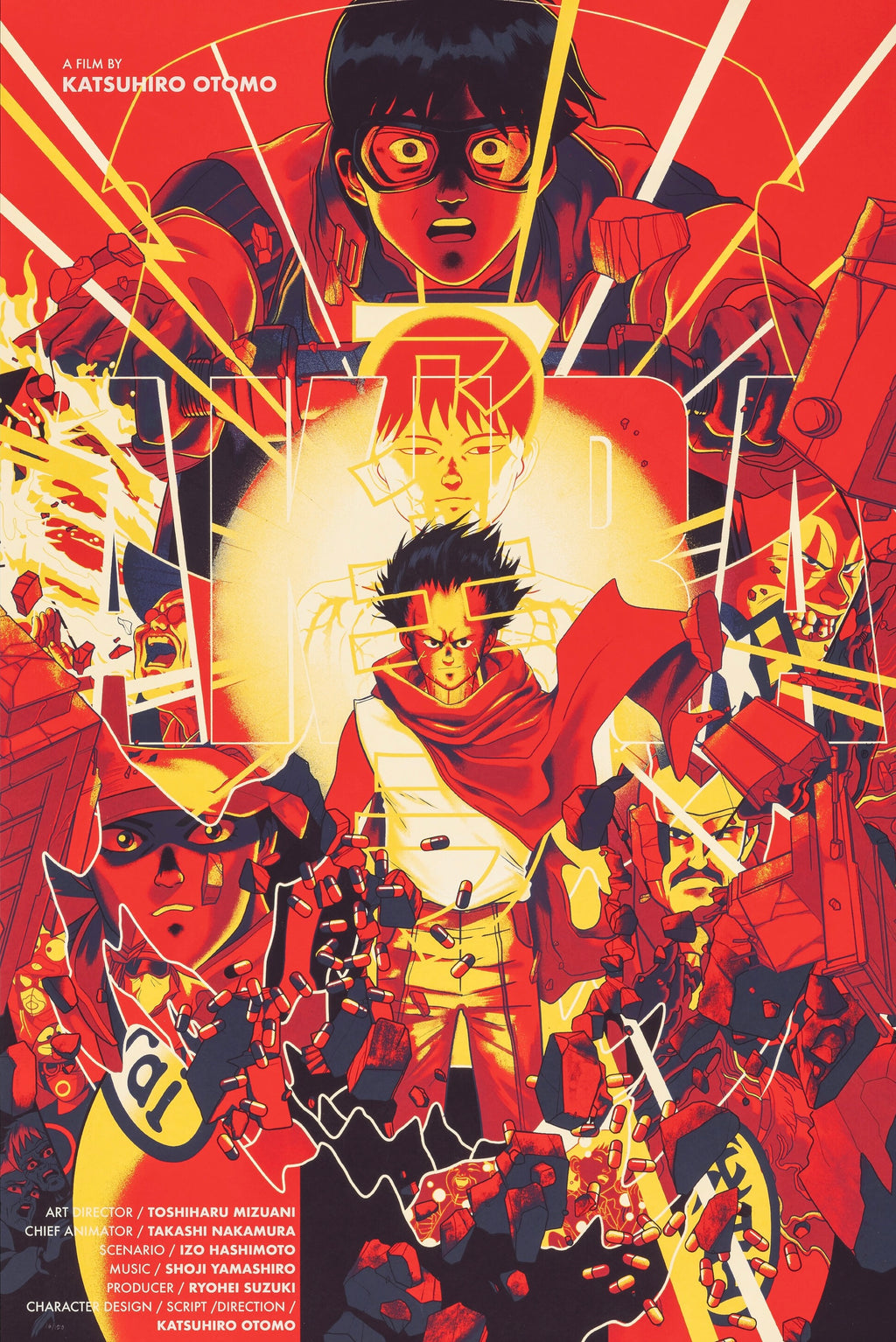 affiche film akira 1988 anime japonais moto kaneda cyberpunk science fiction poster