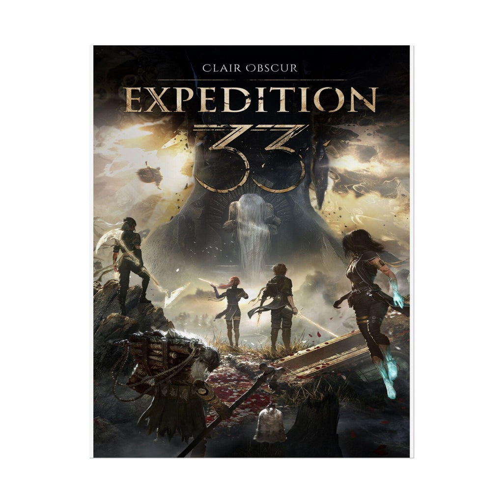affiche expedition 33 clair obscur jeu video fantasy poster personnages